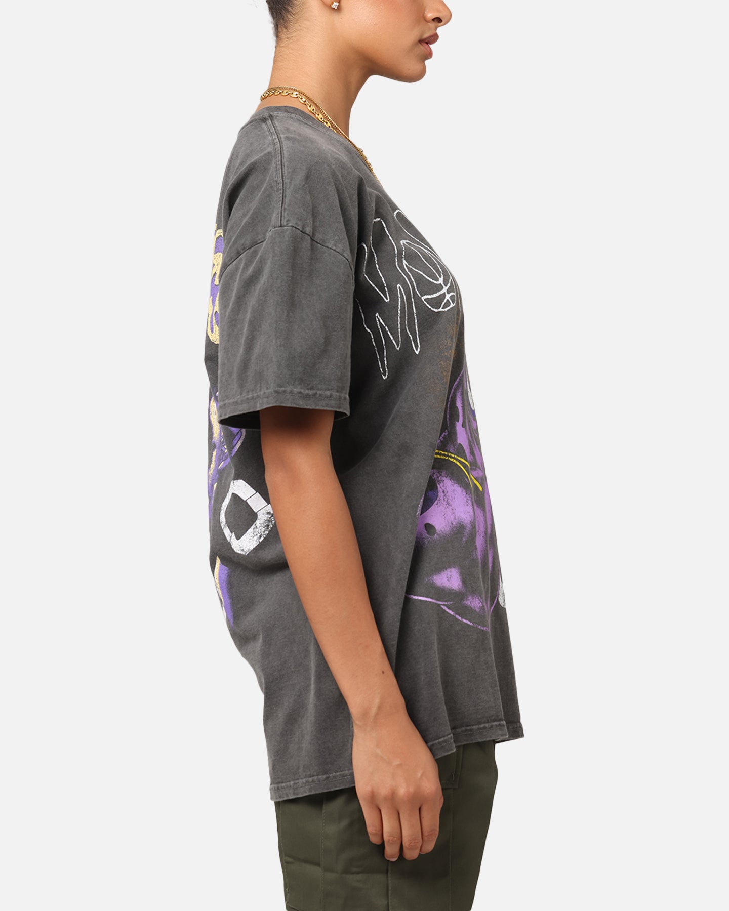 American Thrift X Space Jam Monstars Heavyweight Vintage T-Shirt Black Wash Style001