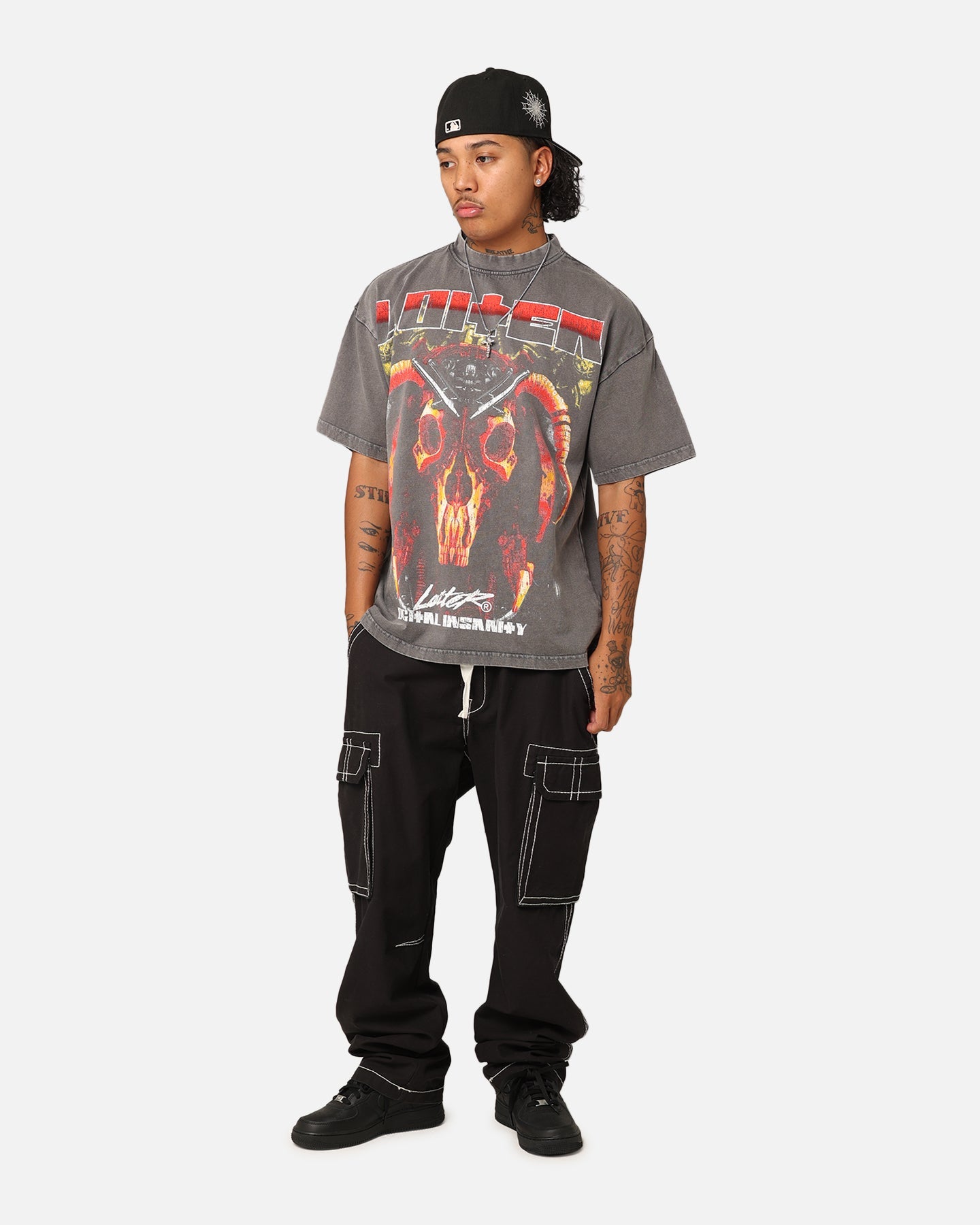 Loiter Digital Insanity Vintage T-Shirt Charcoal