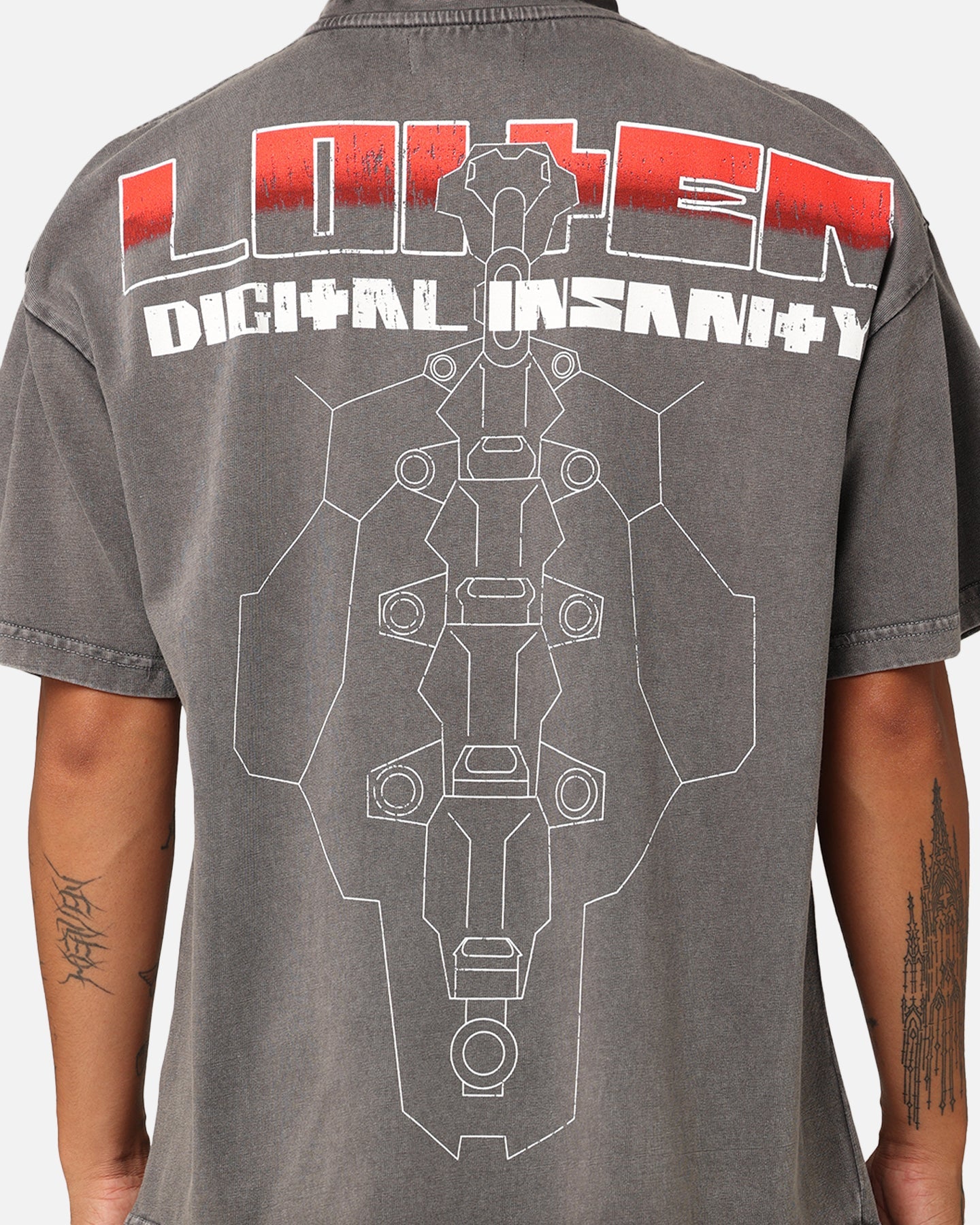 Loiter Digital Insanity Vintage T-Shirt Charcoal