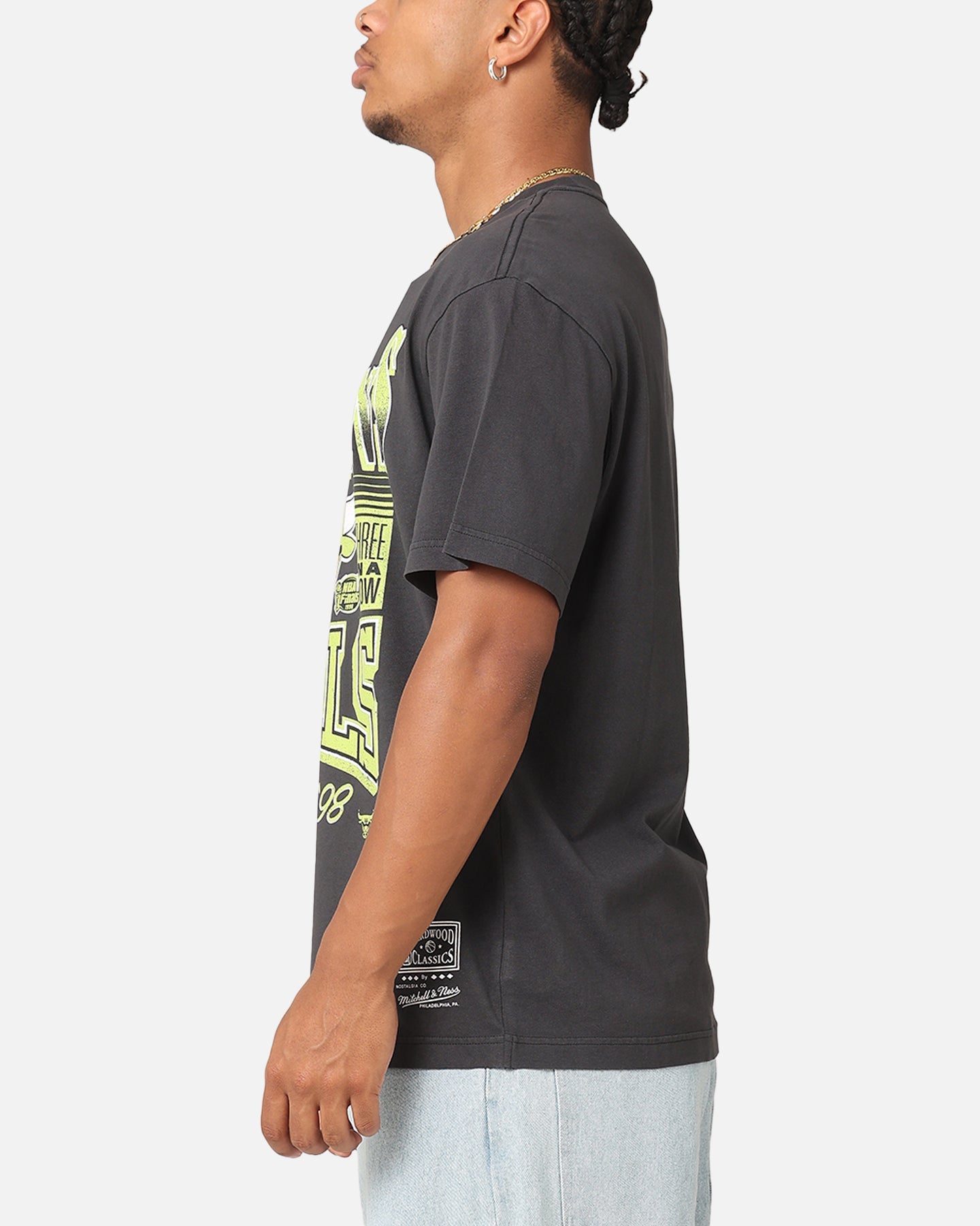 Mitchell & Ness Chicago Bulls Championship Neon T-Shirt Overdyed Black