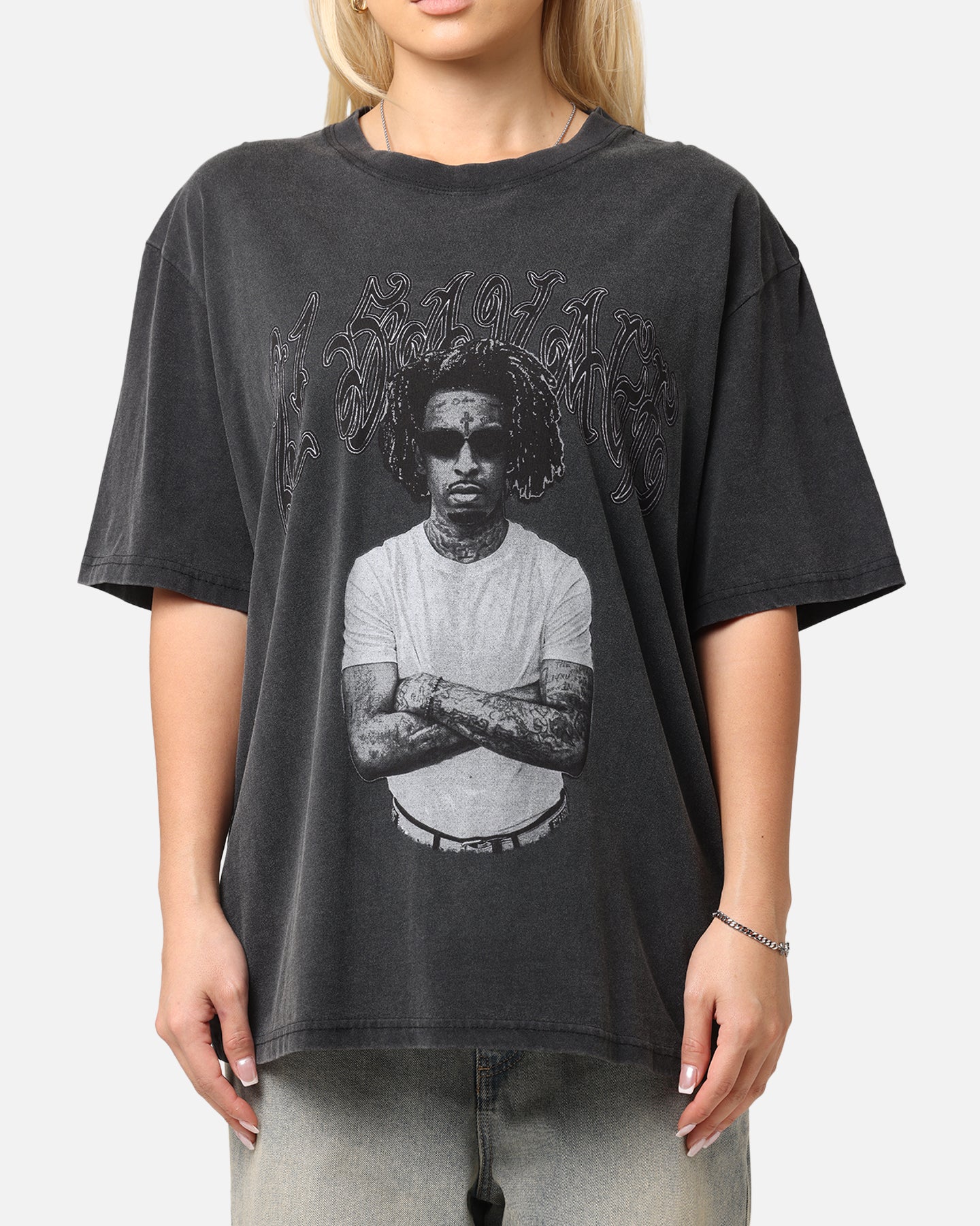 21 Savage Photo T-Shirt Washed Black Style001