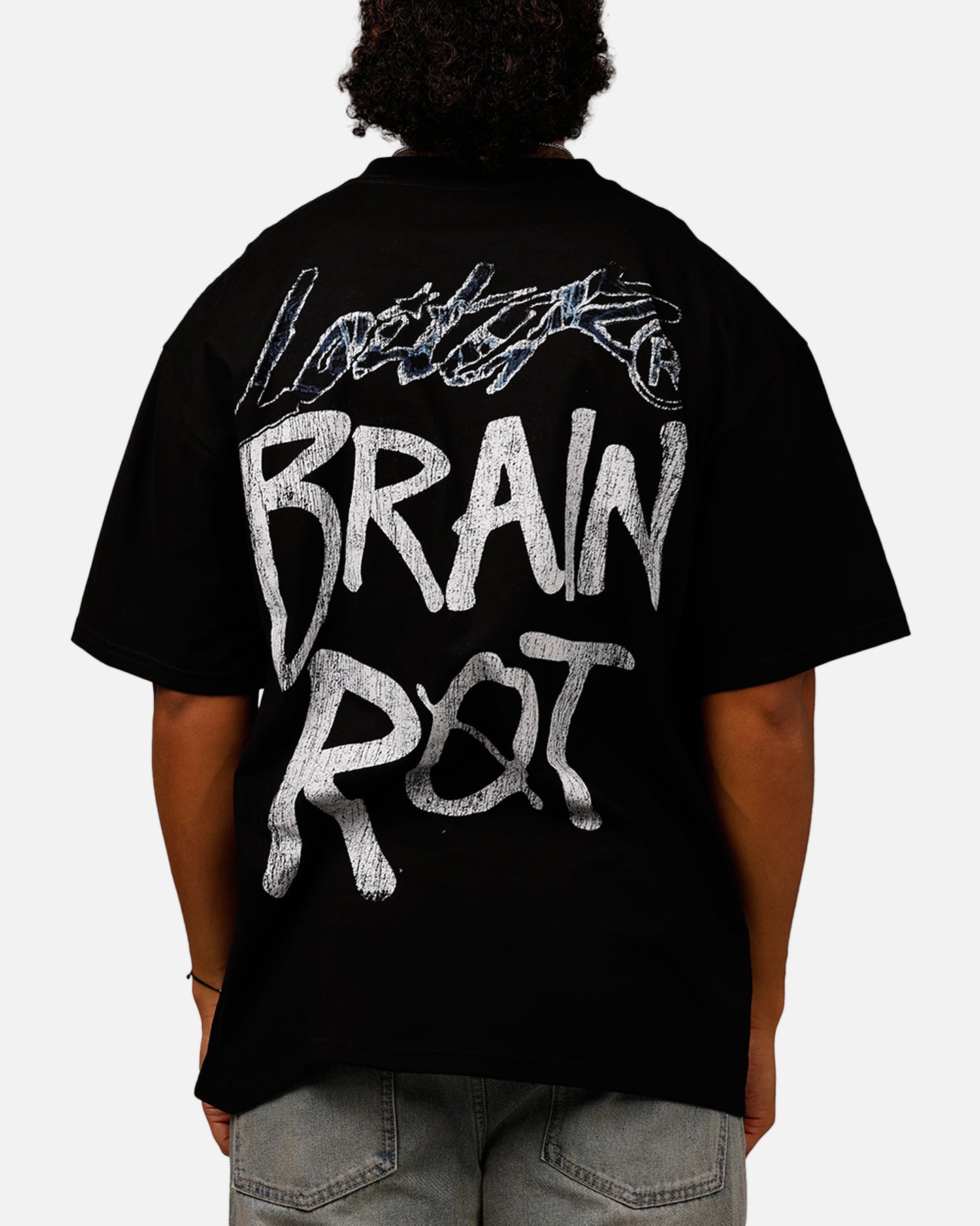 Loiter Brain Rot Vintage T-Shirt Black Style002
