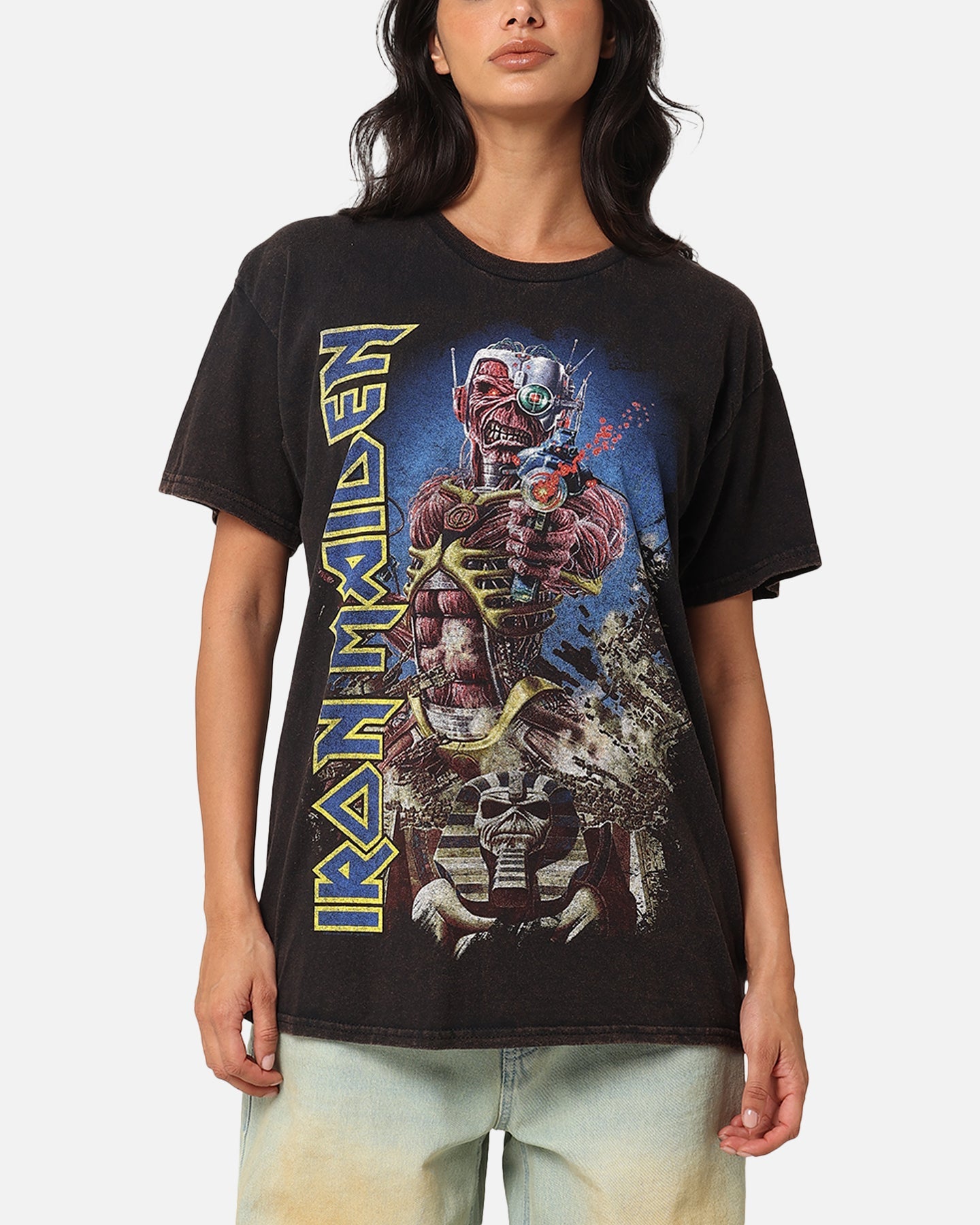 Iron Maiden Back In Time Vintage T-Shirt Black Vintage Style001