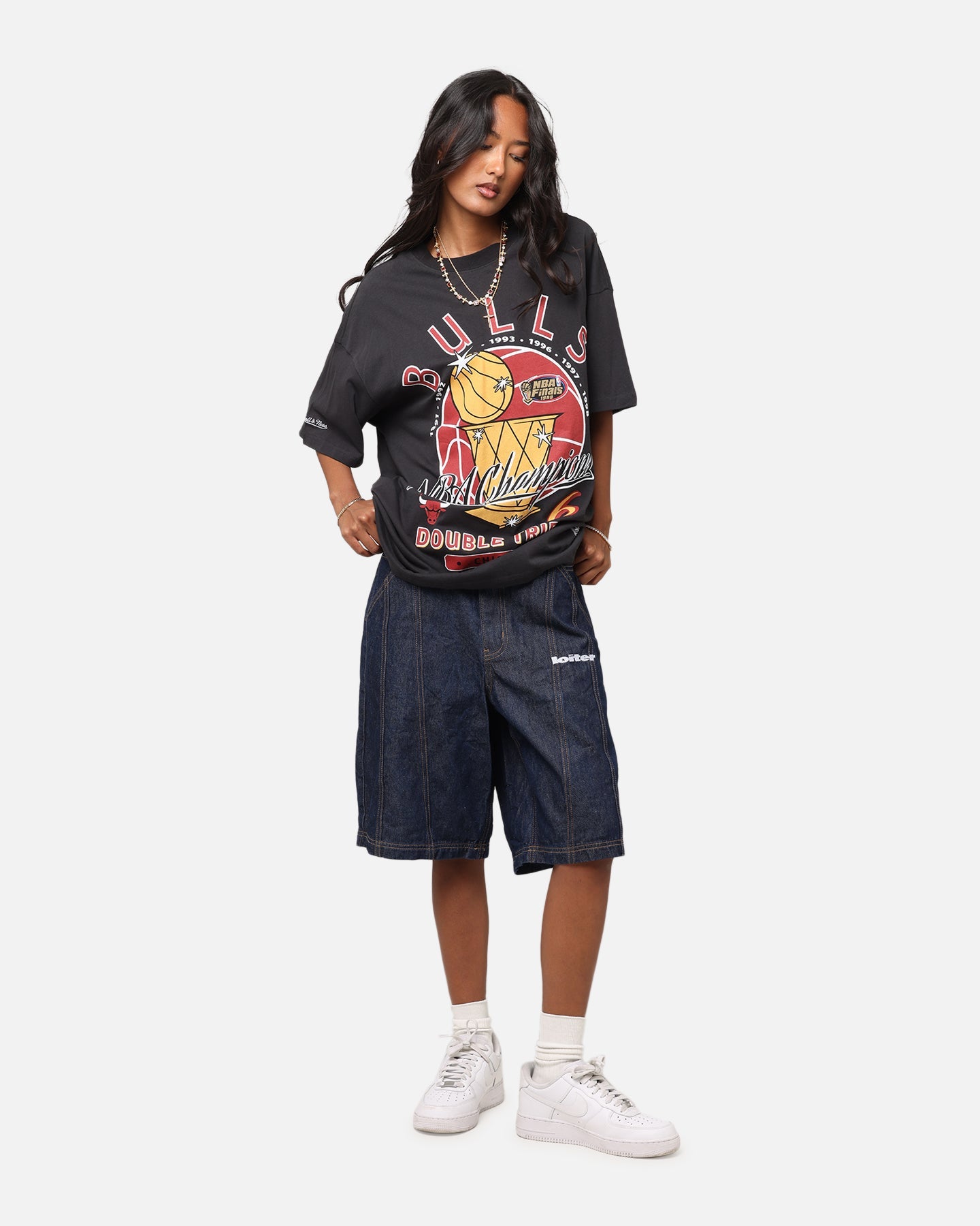 Mitchell & Ness Chicago Bulls Champions Report "Champ Pack" T-Shirt Faded Black Style001