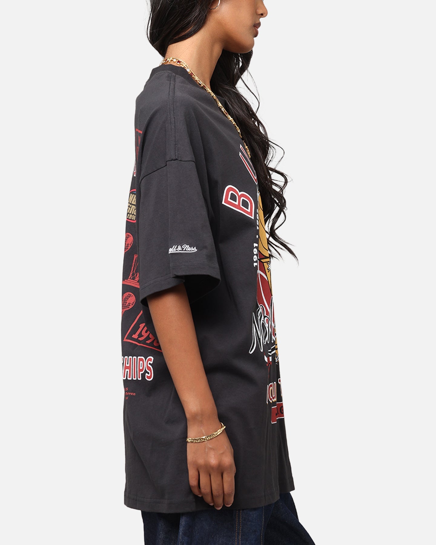 Mitchell & Ness Chicago Bulls Champions Report "Champ Pack" T-Shirt Faded Black Style001