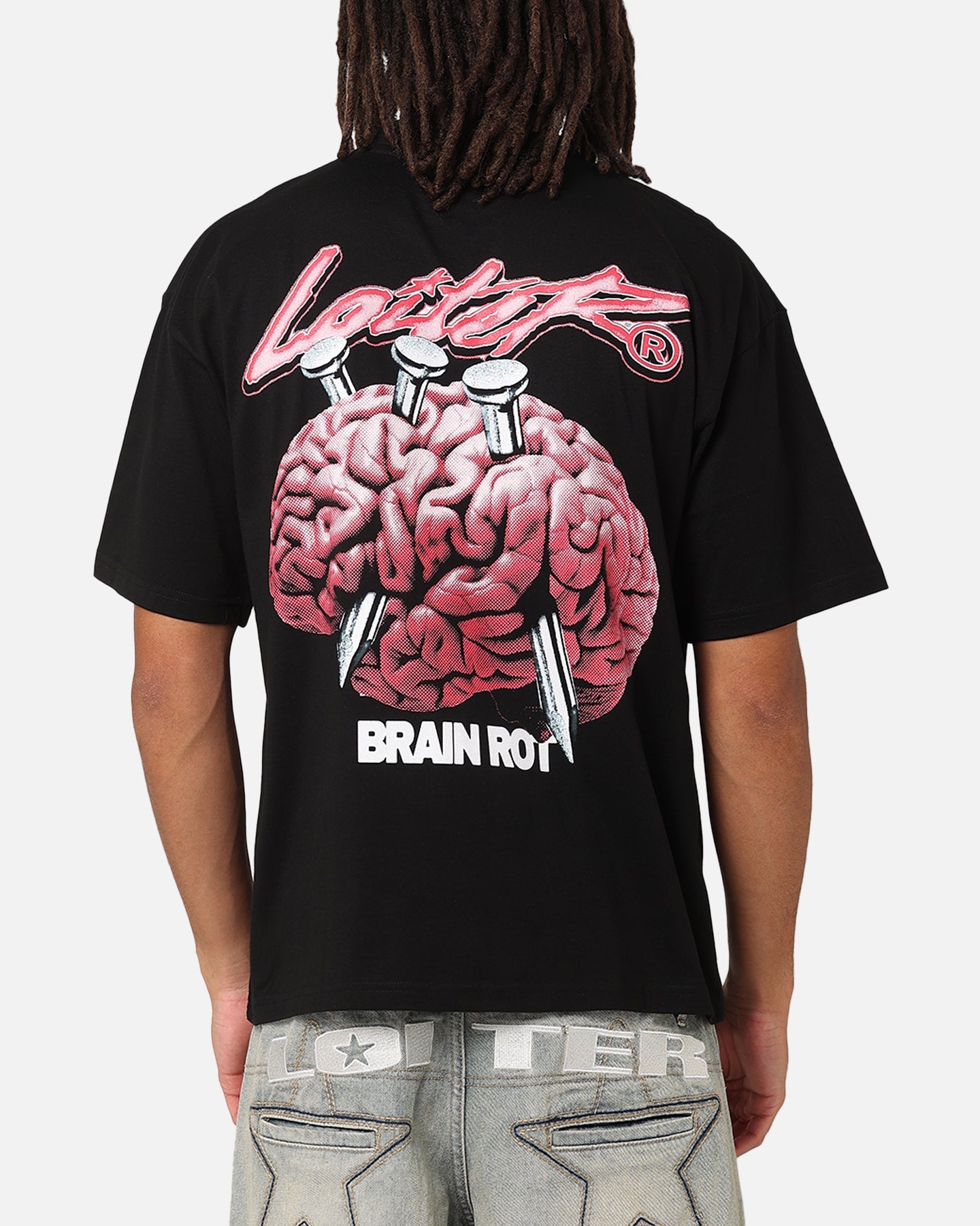 Loiter Brain Rot Vintage T-Shirt Black