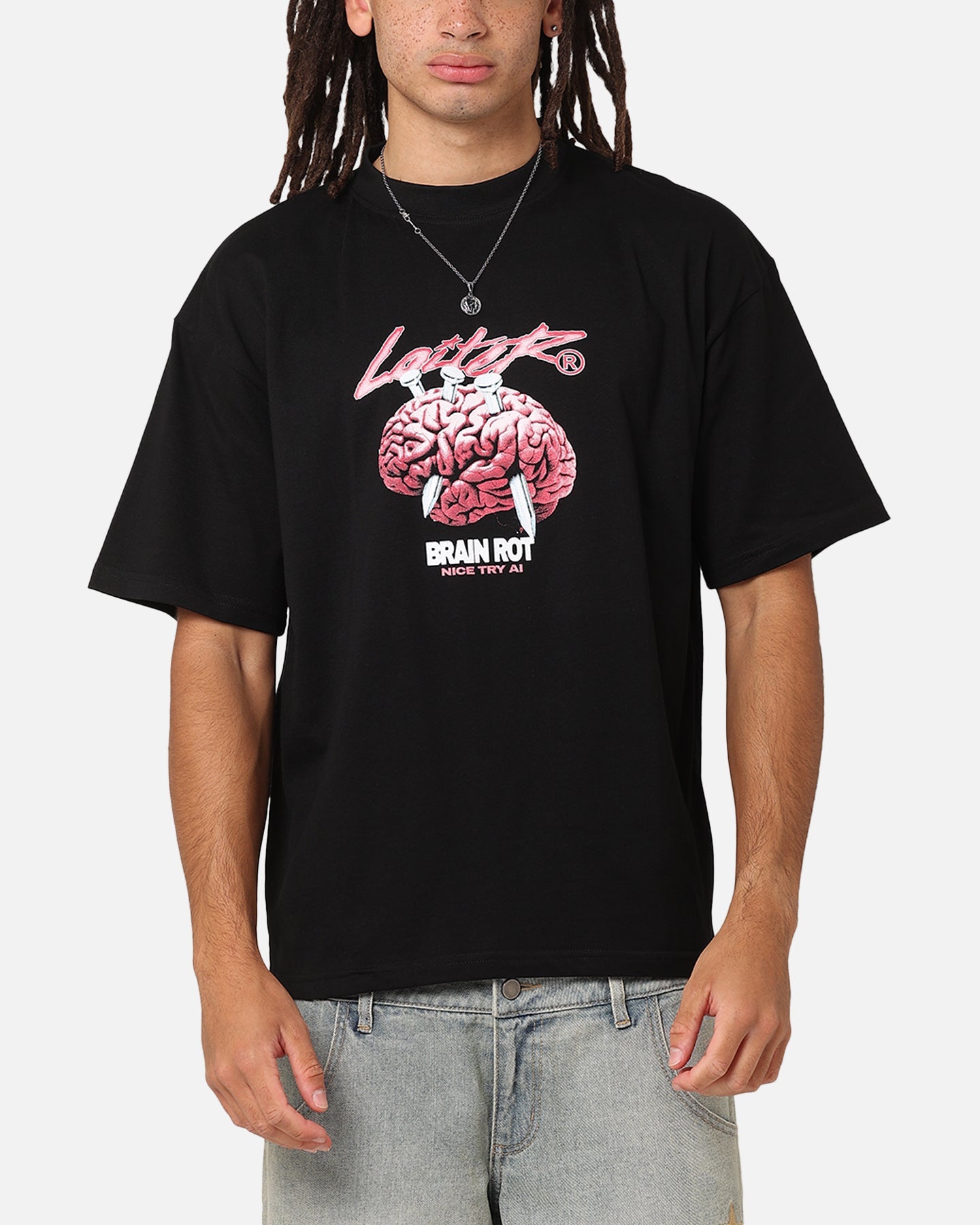 Loiter Brain Rot Vintage T-Shirt Black