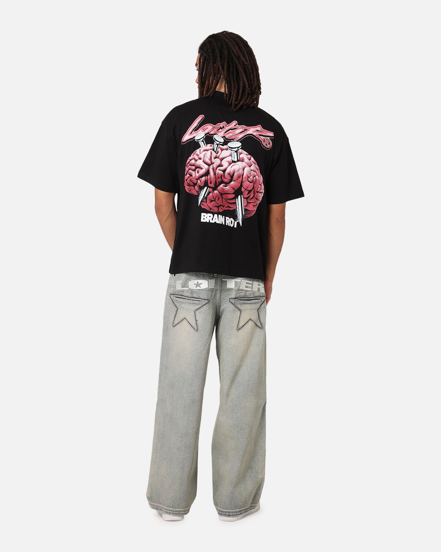 Loiter Brain Rot Vintage T-Shirt Black