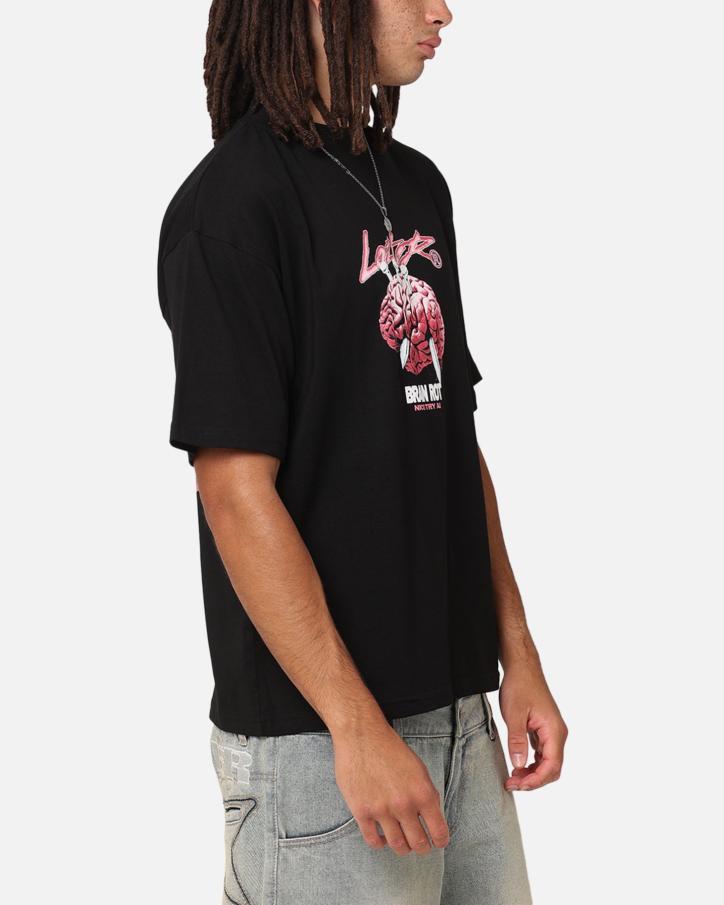 Loiter Brain Rot Vintage T-Shirt Black