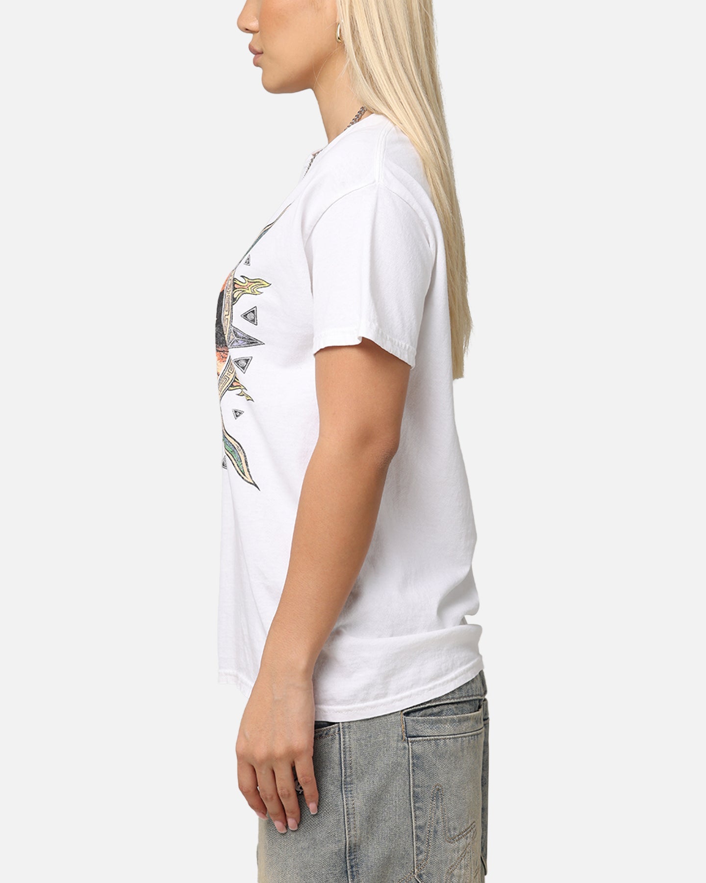 Alice In Chains Flames Vintage T-Shirt White Vintage Style001
