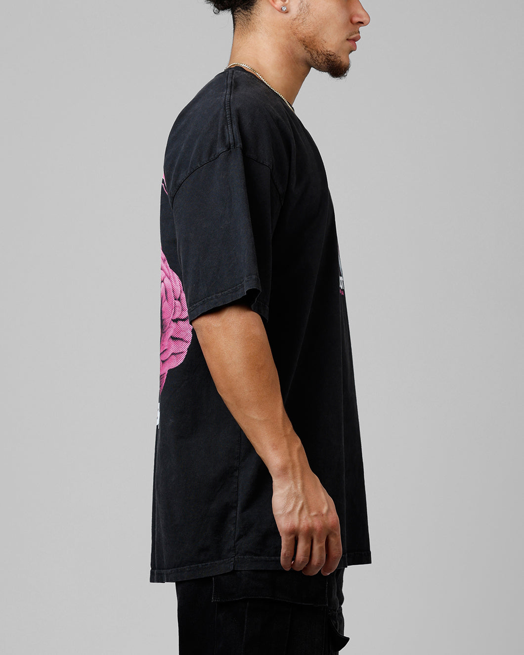 Loiter Brain Rot Vintage T-Shirt Black Acidwash