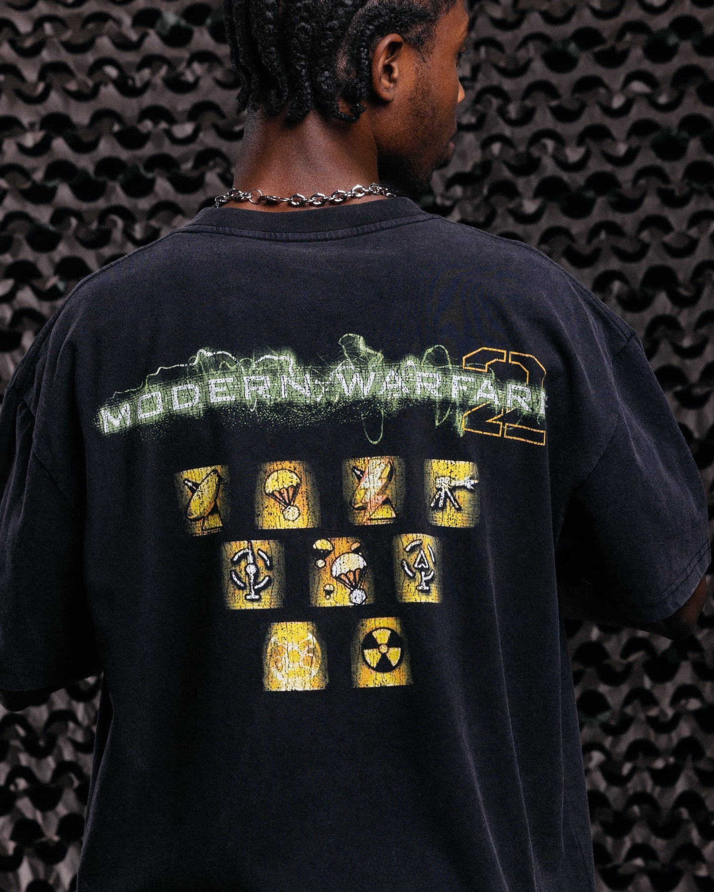 Goat Crew X Call Of Duty Modern Warfare 25 Streak Heavy T-Shirt Vintage Black