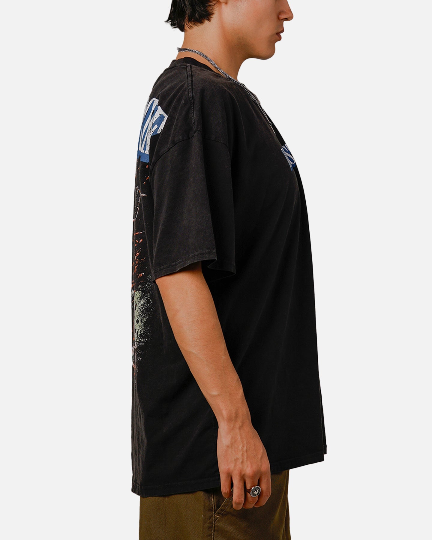 Goat Crew X DC Deathstroke Vintage T-Shirt Black Acidwash