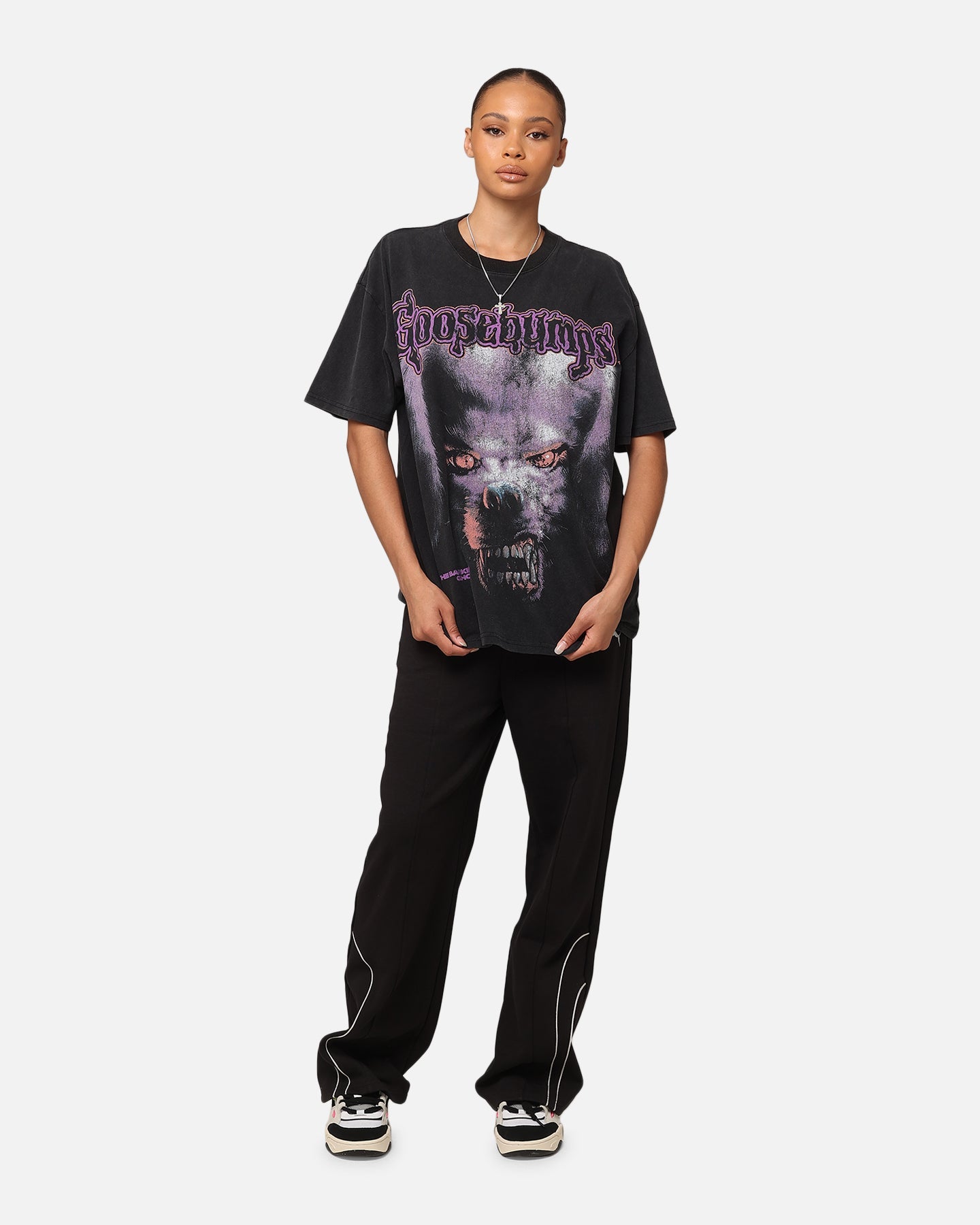 American Thrift X Goosebumps Barking Ghost Heavy T-Shirt Vintage Black Style001