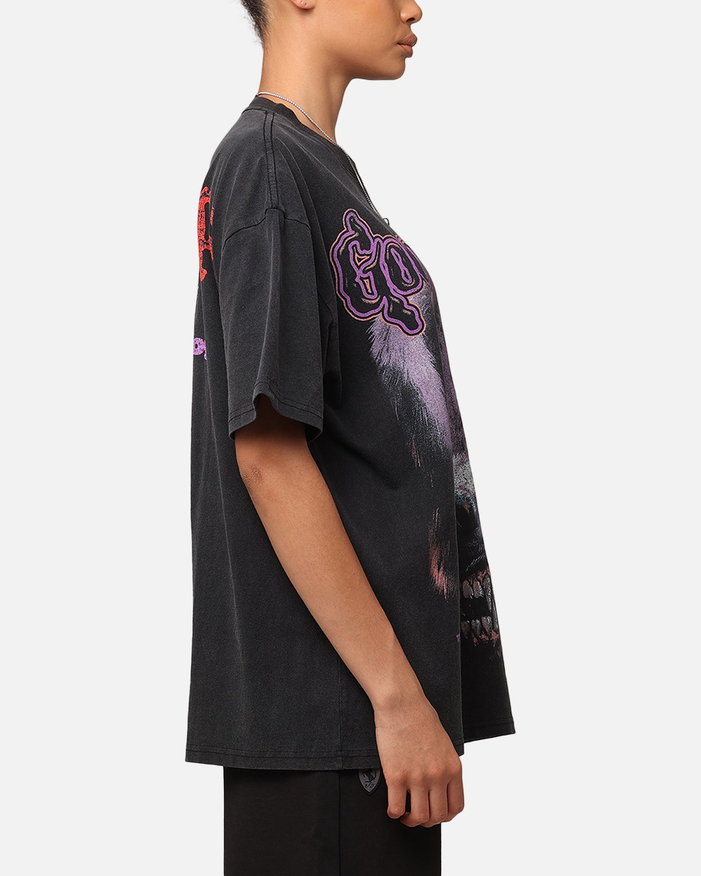 American Thrift X Goosebumps Barking Ghost Heavy T-Shirt Vintage Black Style001