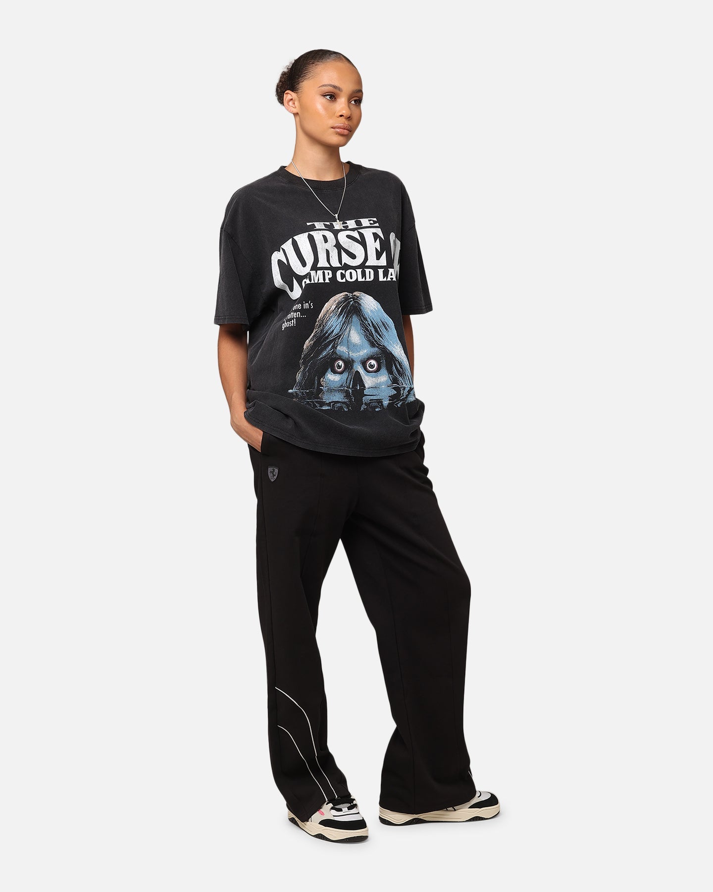 American Thrift X Goosebumps Cold Lake Heavy T-Shirt Vintage Black Style001