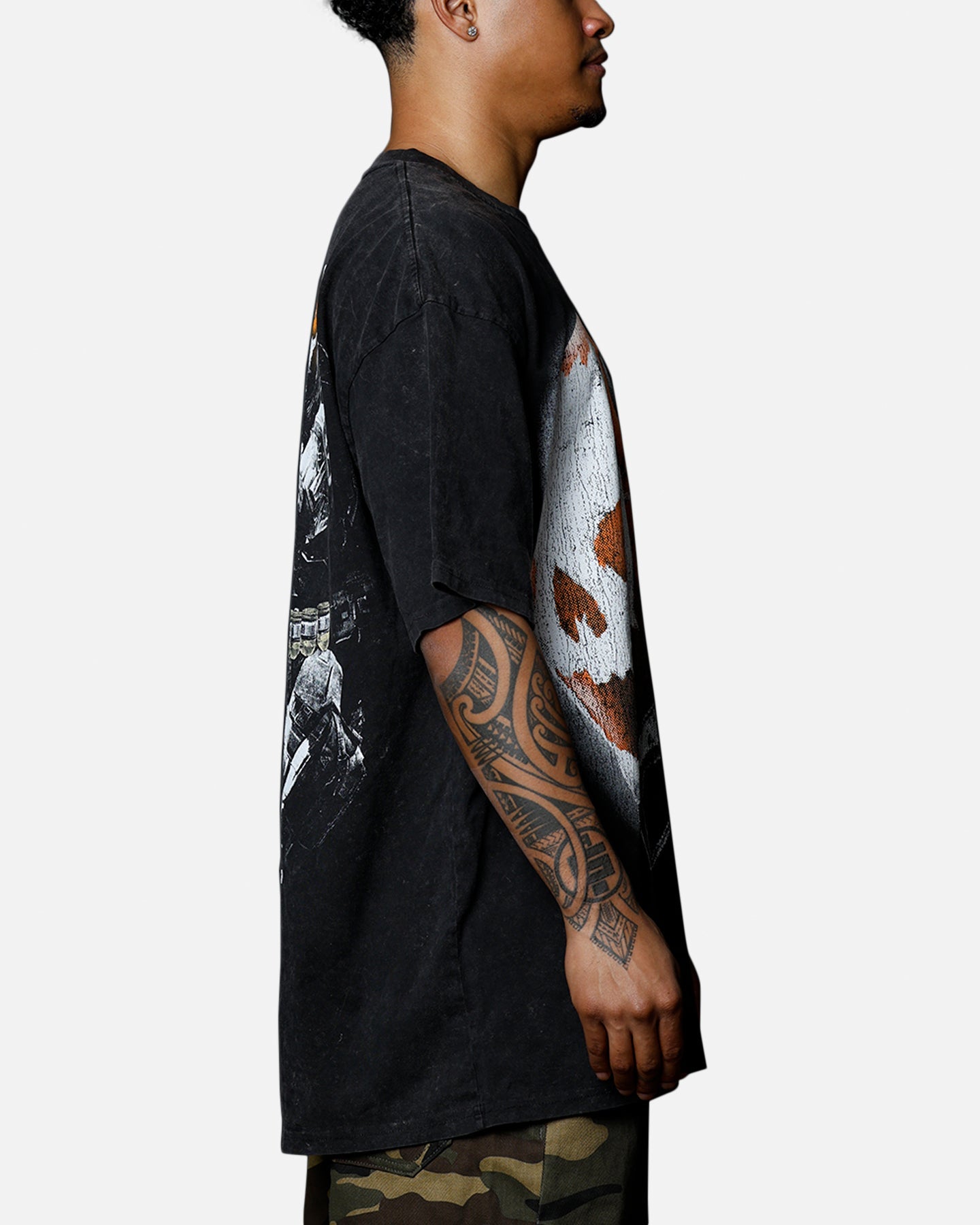 Goat Crew X Halo Halo Reach Emilie Big Head Vintage T-Shirt Black Acidwash