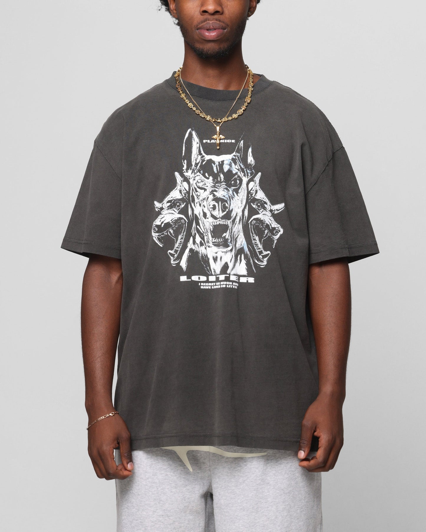 Loiter Chrome Dogs Vintage T-Shirt Black Wash