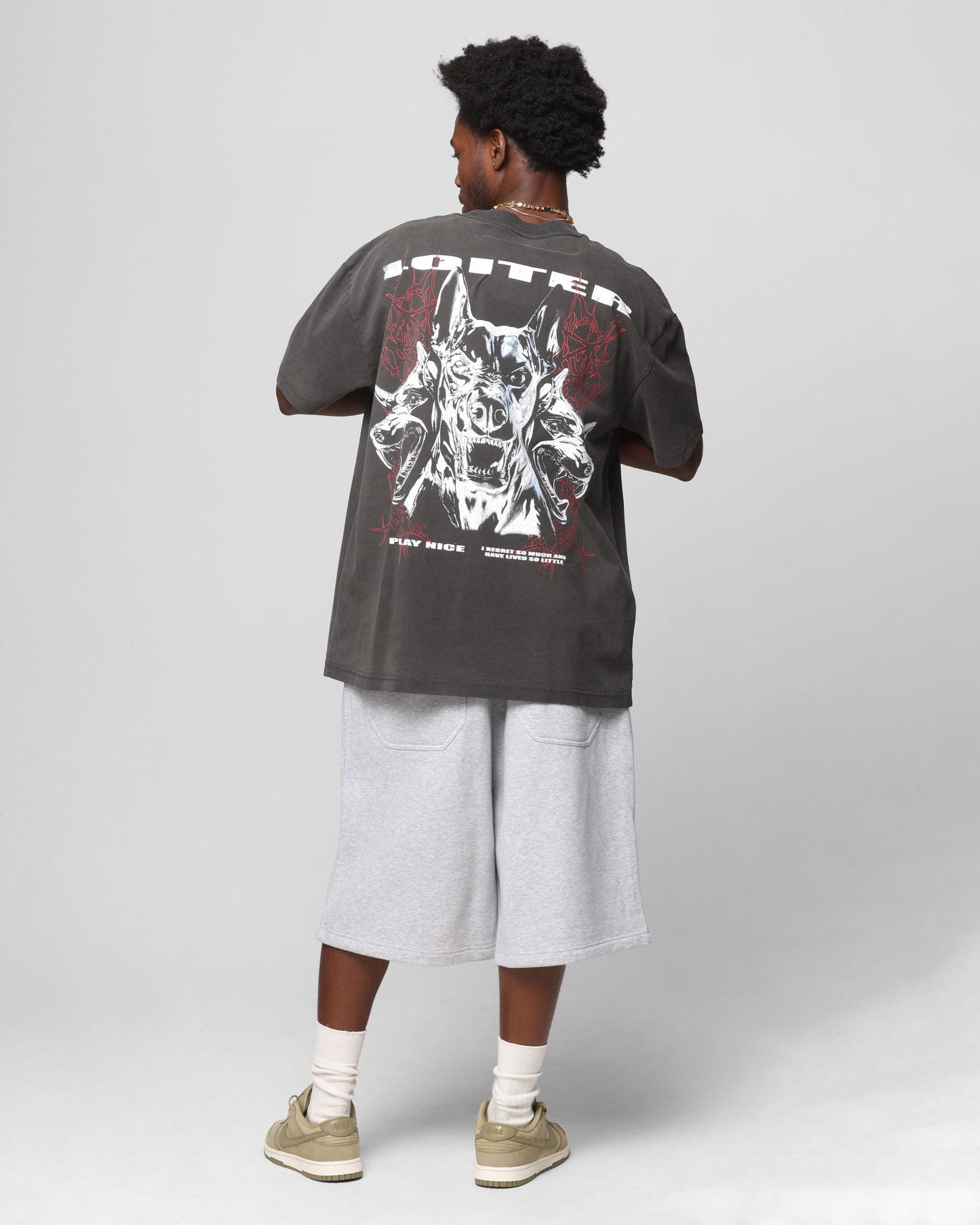 Loiter Chrome Dogs Vintage T-Shirt Black Wash