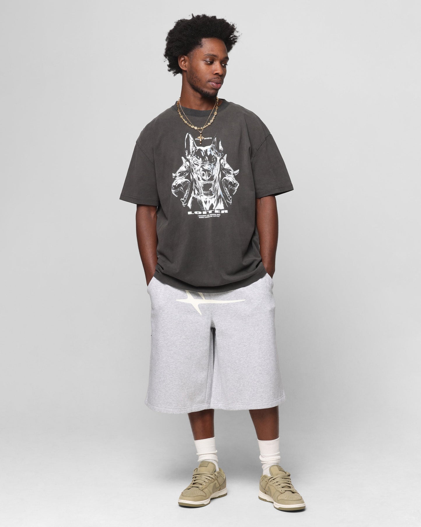 Loiter Chrome Dogs Vintage T-Shirt Black Wash