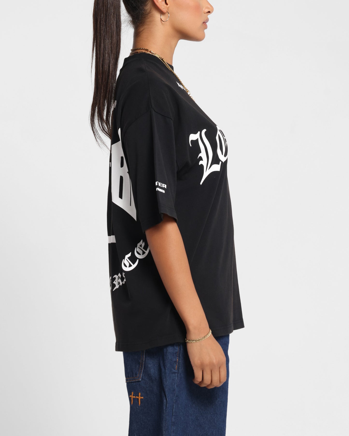 Loiter Biker Vintage T-Shirt Vintage Black Style001