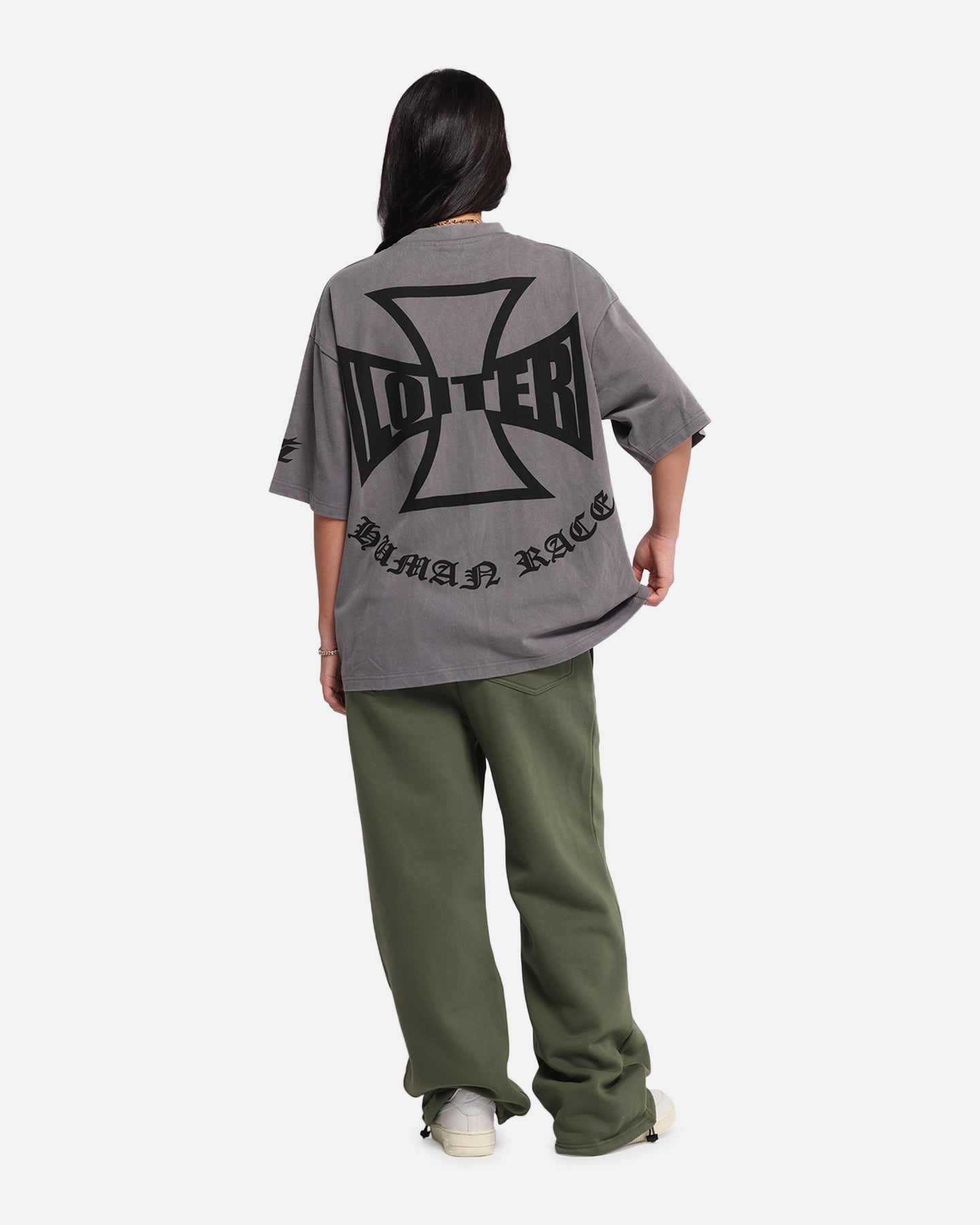 Loiter Biker Vintage T-Shirt Vintage Charcoal Style001