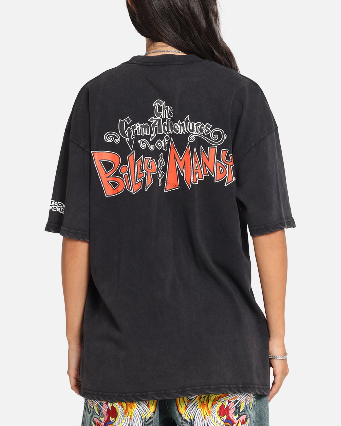 73 Studio X Cartoon Network Bill & Mandy Box Logo Vintage T-Shirt Black Acidwash Style001