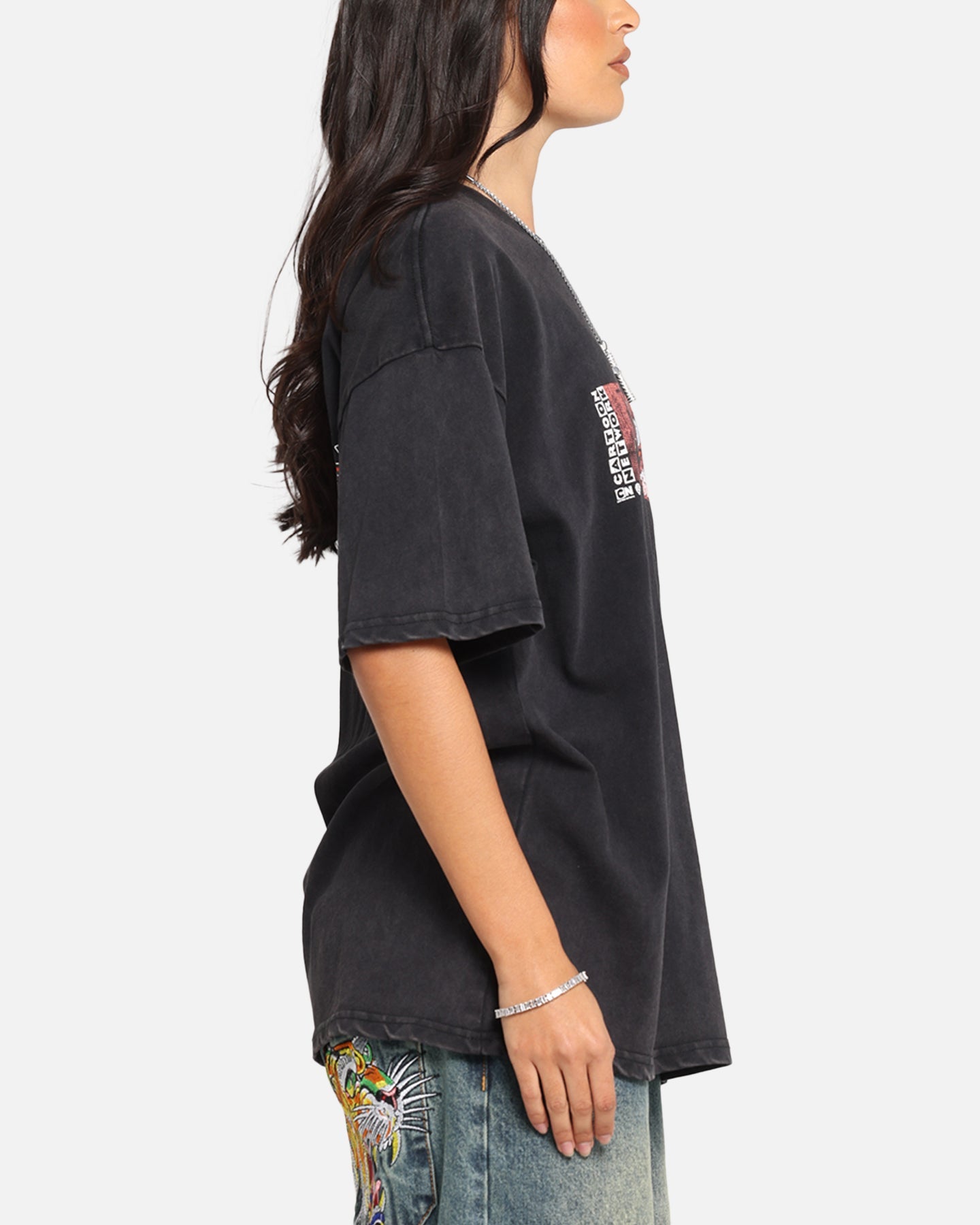 73 Studio X Cartoon Network Bill & Mandy Box Logo Vintage T-Shirt Black Acidwash Style001