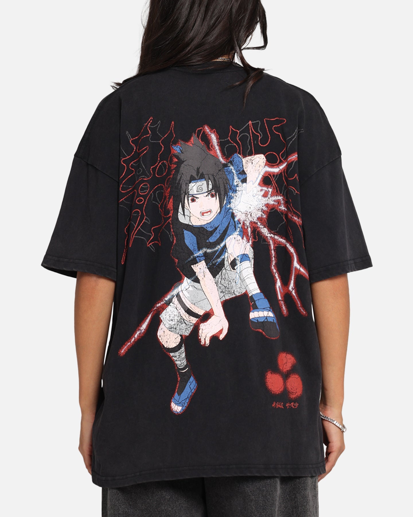 73 Studio X Naruto Sasuke Abandon Vintage T-Shirt Black Acidwash Style001