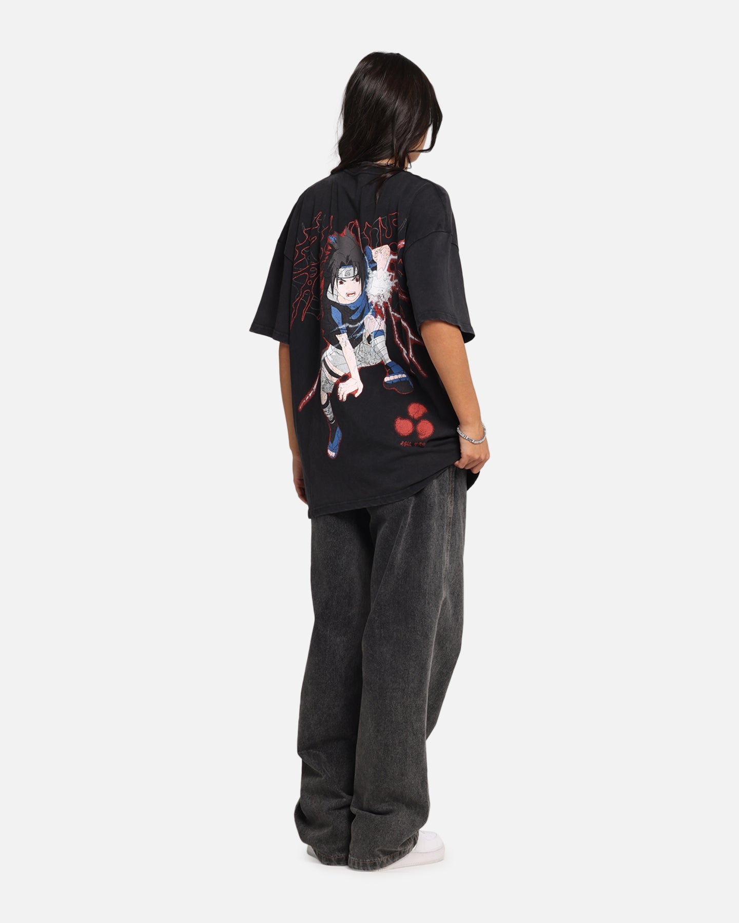 73 Studio X Naruto Sasuke Abandon Vintage T-Shirt Black Acidwash Style001