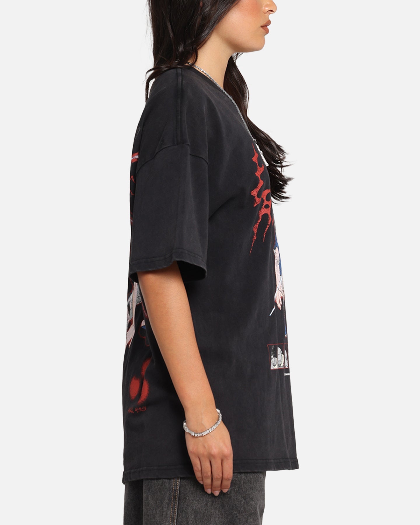 73 Studio X Naruto Sasuke Abandon Vintage T-Shirt Black Acidwash Style001
