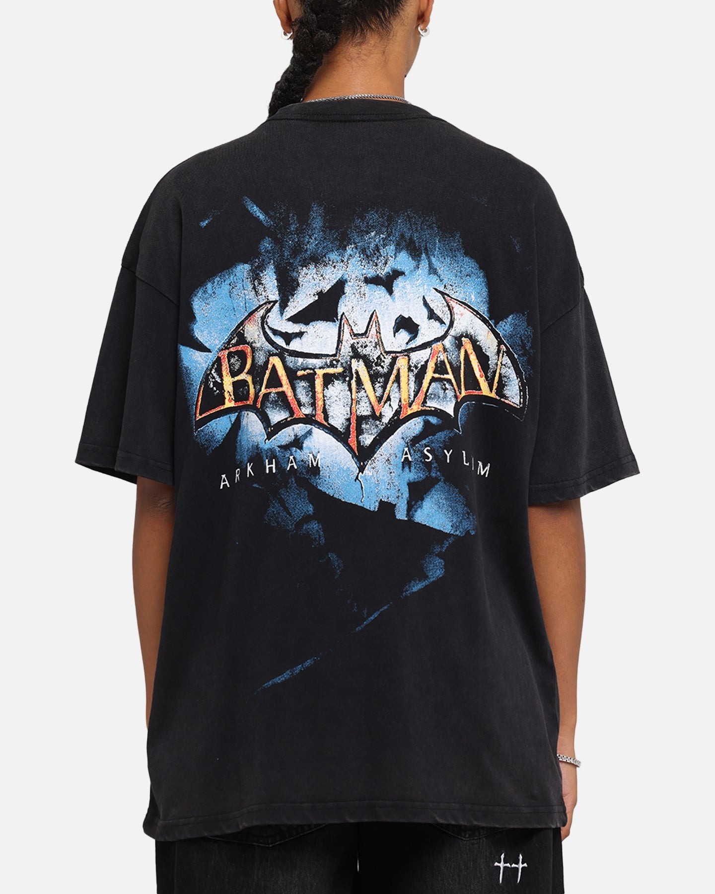 73 Studio X DC Batman Arkham Asylum Vintage T-Shirt Black Acidwash Style001