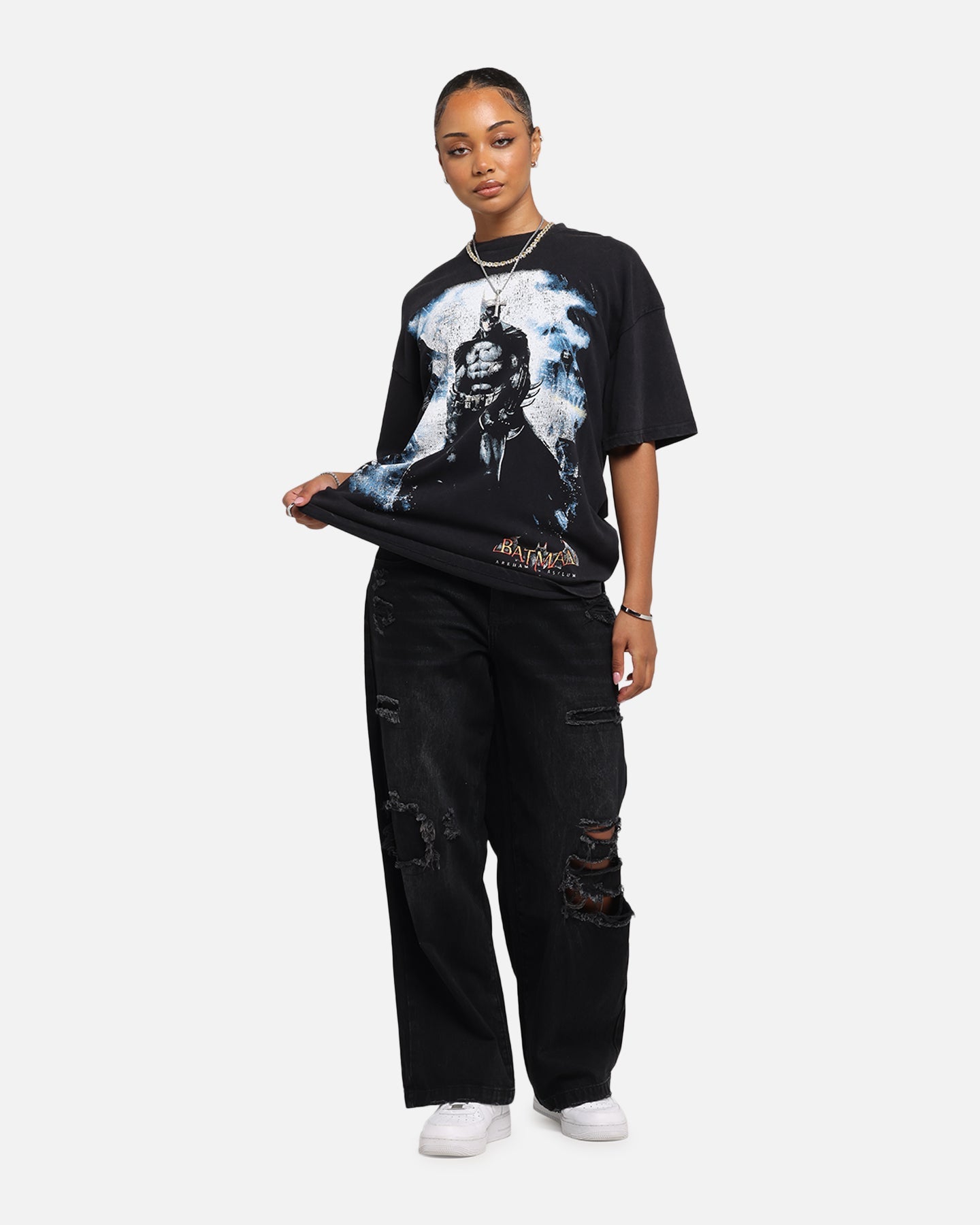 73 Studio X DC Batman Arkham Asylum Vintage T-Shirt Black Acidwash Style001
