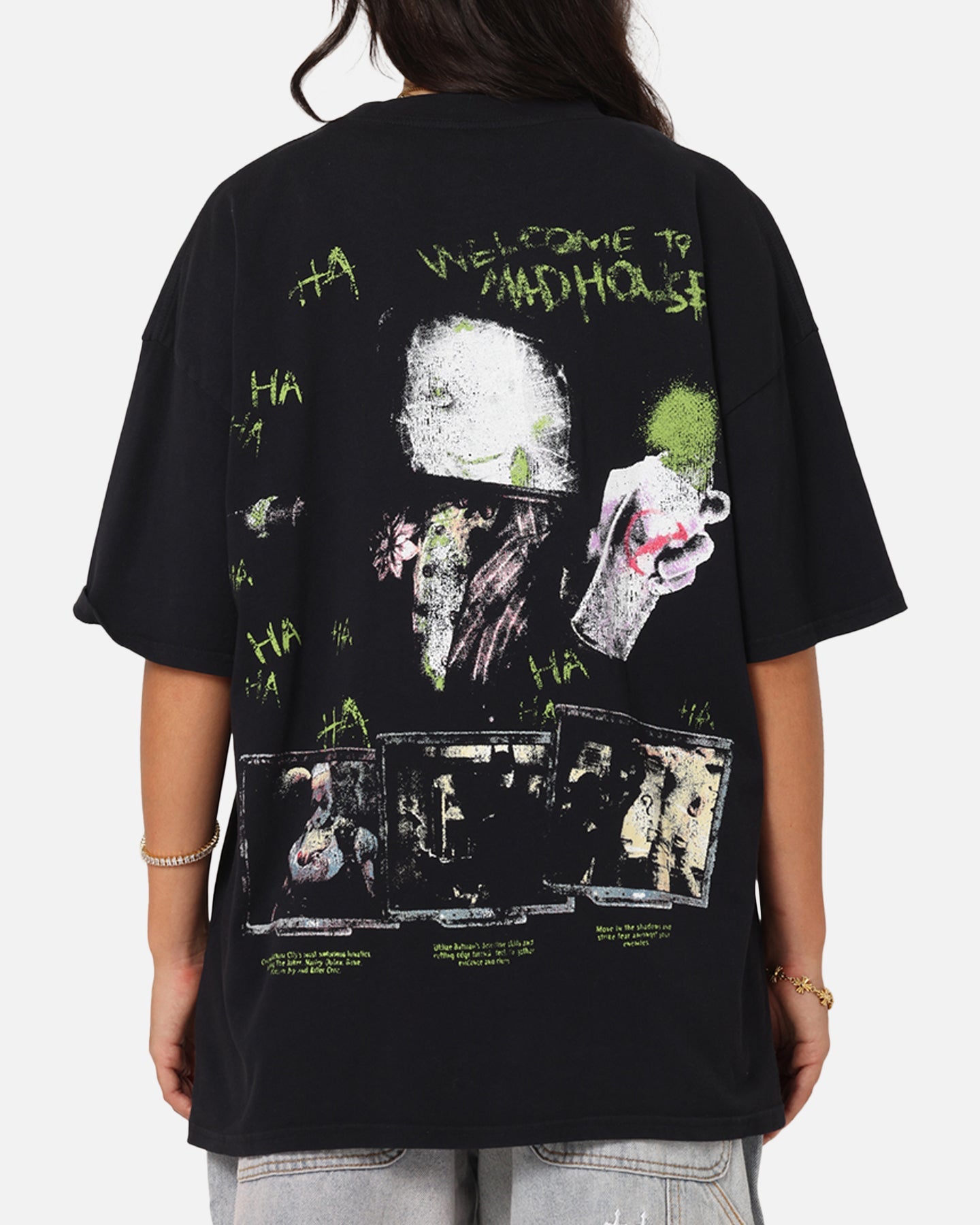 73 Studio X DC Batman Arkham Asylum Vintage T-Shirt Black Acidwash Style003