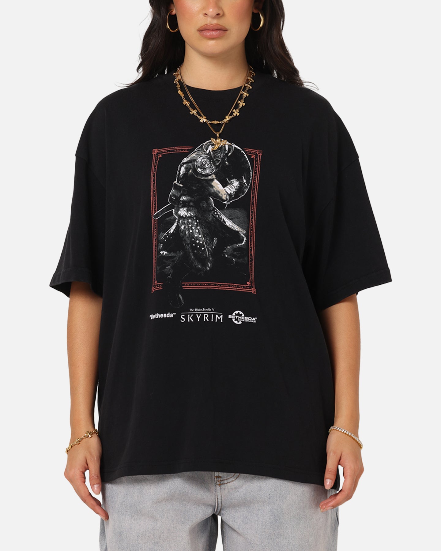 73 Studio X The Elder Scrolls V: Skyrim Aludin Vintage T-Shirt Black Acidwash Style001