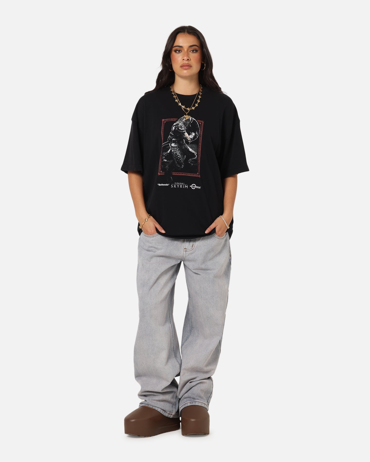 73 Studio X The Elder Scrolls V: Skyrim Aludin Vintage T-Shirt Black Acidwash Style001