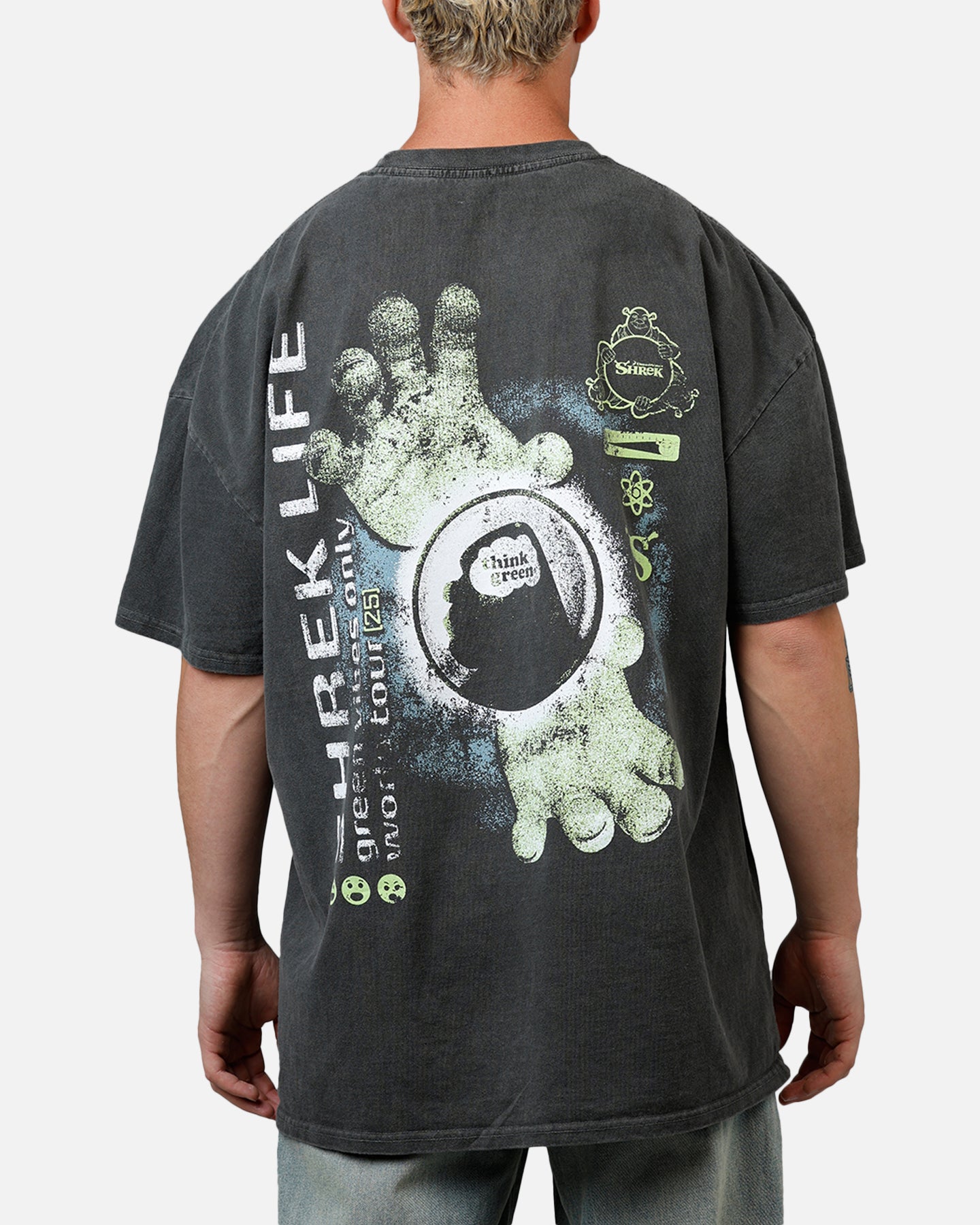 73 Studio X Shrek Rave Vintage T-Shirt Black Wash