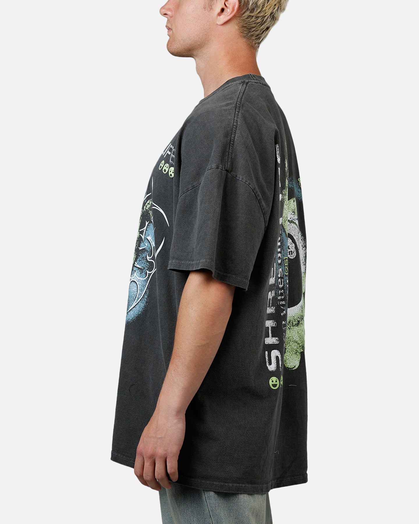 73 Studio X Shrek Rave Vintage T-Shirt Black Wash
