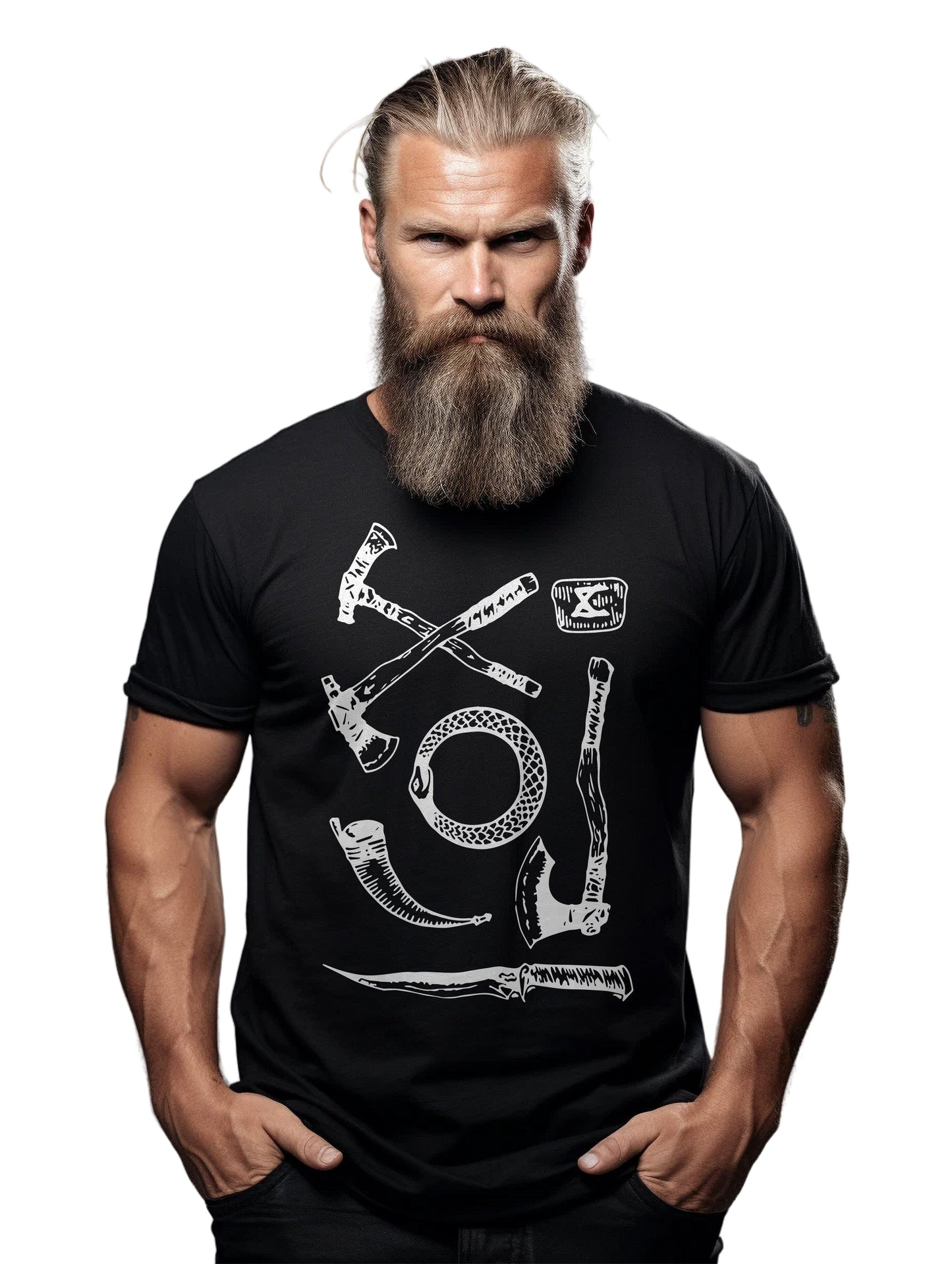020 Axes Knives Ring Viking T-Shirt