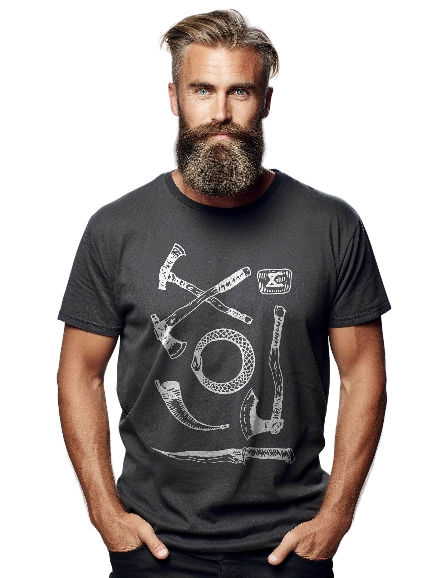 020 Axes Knives Ring Viking T-Shirt