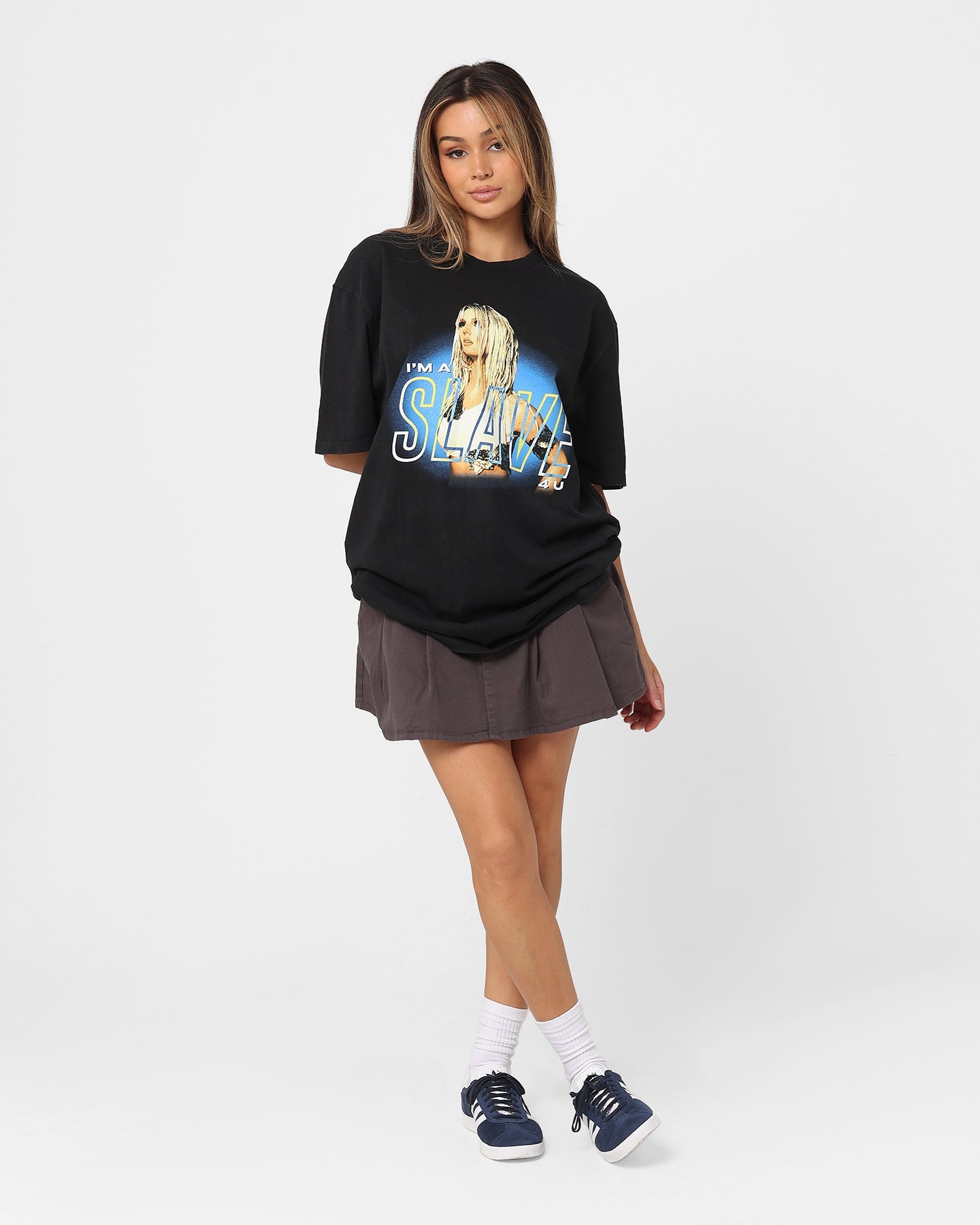Britney Spears Slave Vintage T-Shirt Washed Black Style001