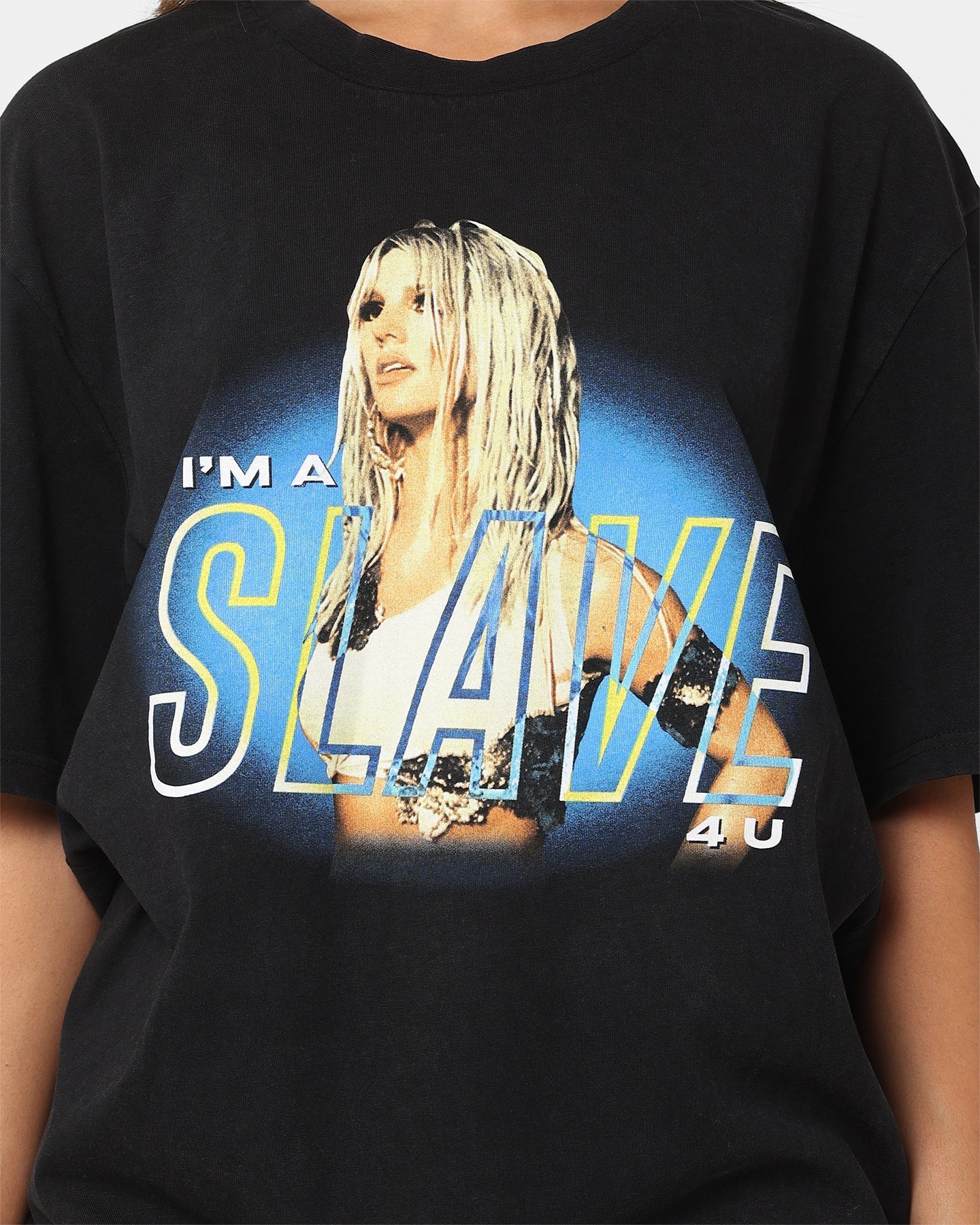 Britney Spears Slave Vintage T-Shirt Washed Black Style001