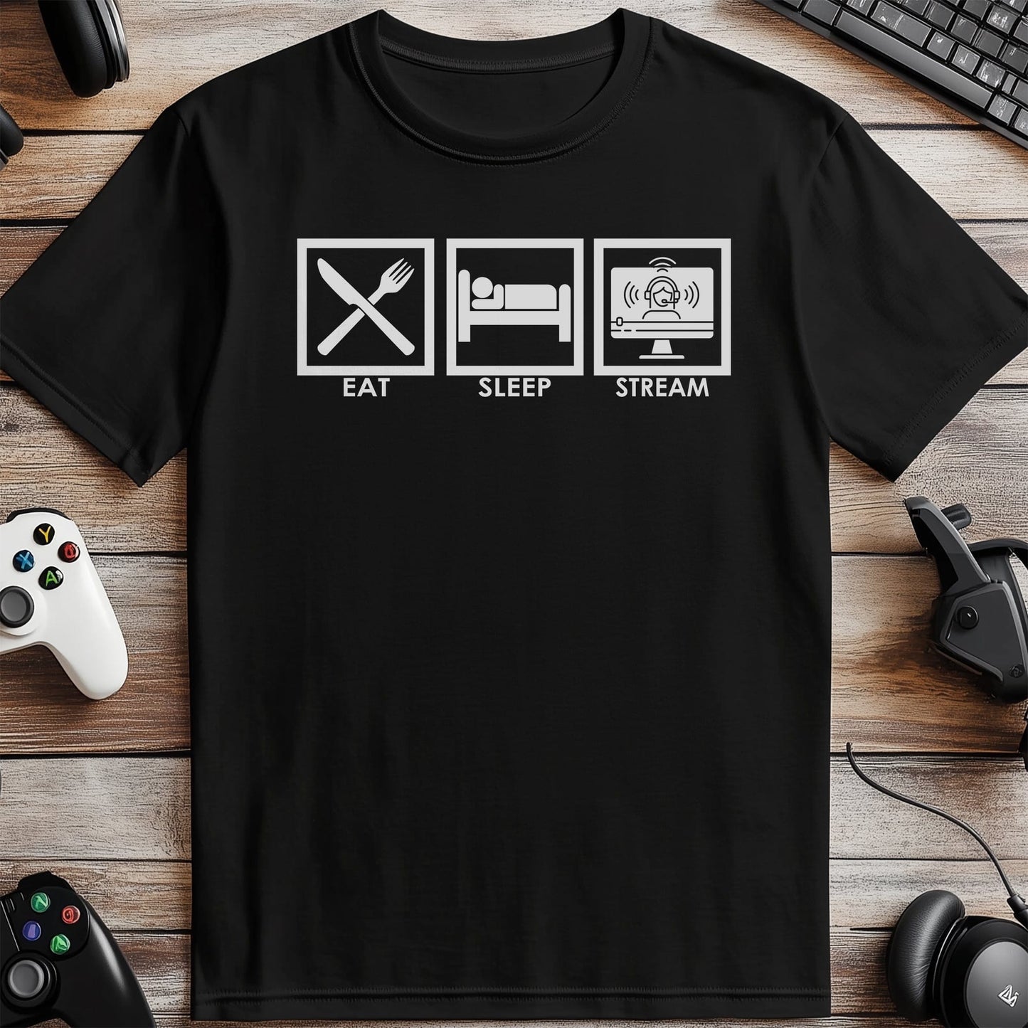 Eat Sleep Stream Repeat T-Shirt