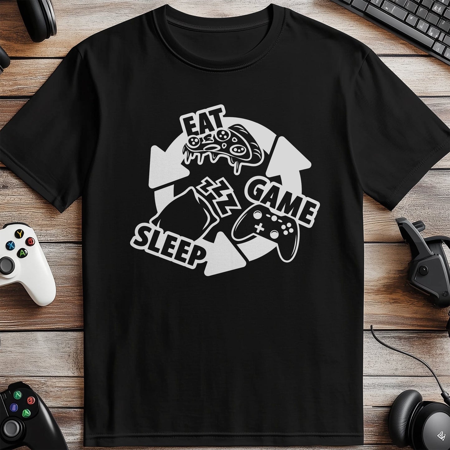 Eat Sleep Game Recycle Logo T-shirt