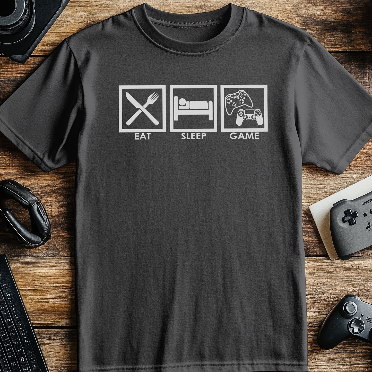 Eat Sleep Game Repeat T-shirt Style001