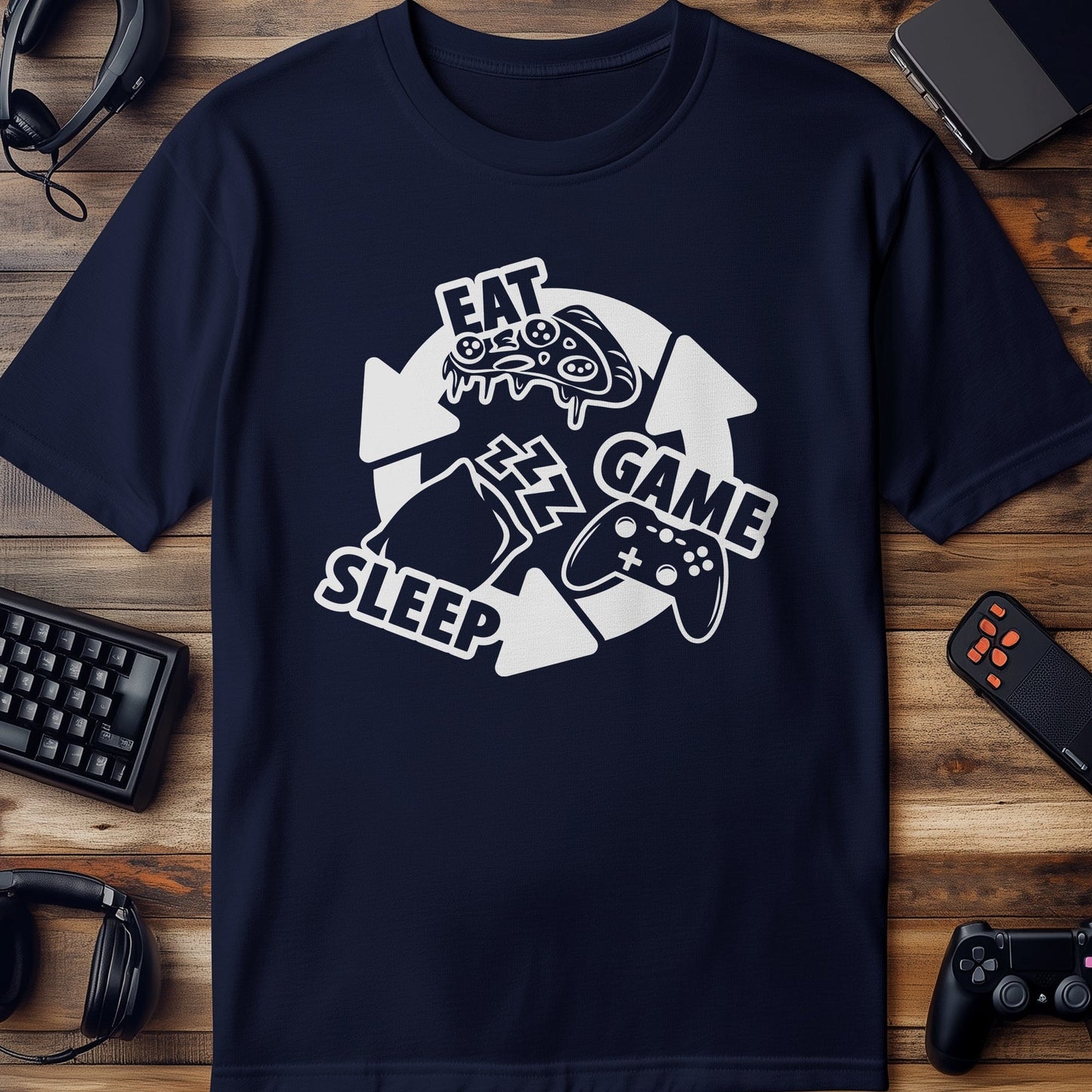 Eat Sleep Game Recycle Logo T-shirt