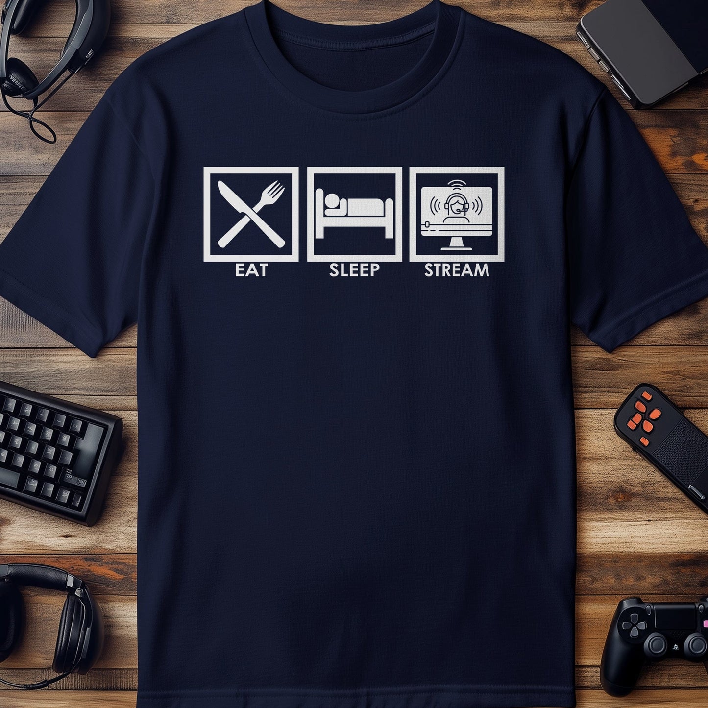 Eat Sleep Stream Repeat T-Shirt
