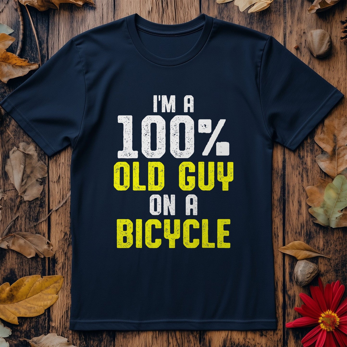 100% Old Guy on a Bicycle T-shirt