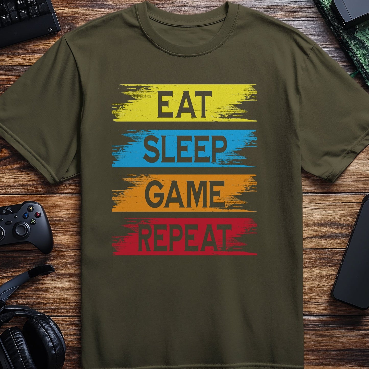 Eat Sleep Game Repeat T-shirt