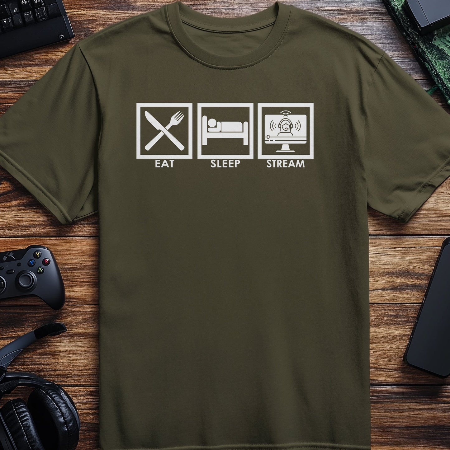 Eat Sleep Stream Repeat T-Shirt